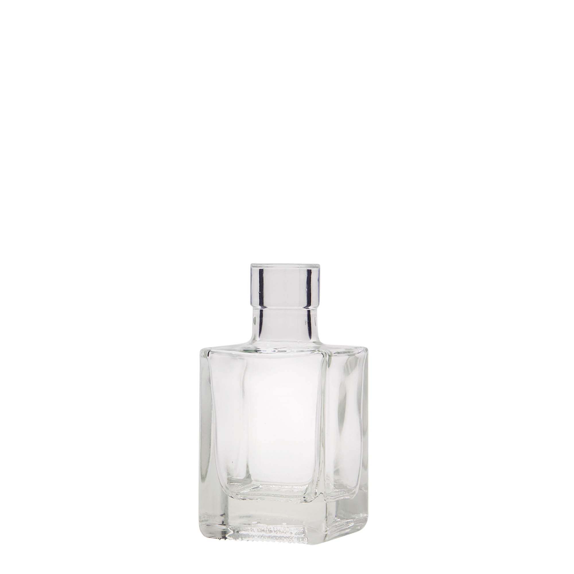 50 ml üveges palack 'Cube', négyszögletes, nyílás: parafa 50 ml üveges palack 'Cube', négyszögletes, nyílás: parafa