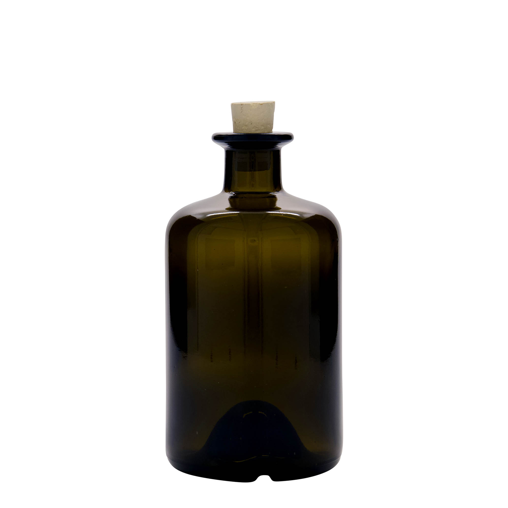 500 ml üvegpalack gyógyszerésznek, antikzöld, nyílás: parafa 500 ml üvegpalack gyógyszerésznek, antikzöld, nyílás: parafa
