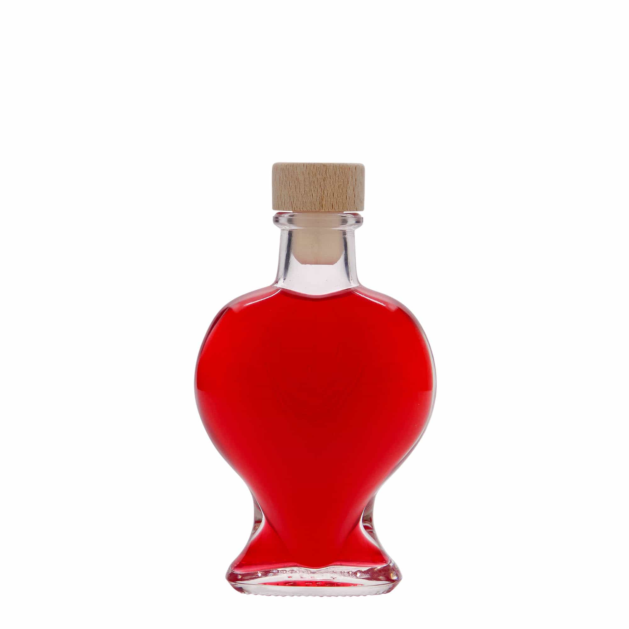 100 ml üvegpalack 'Szív', nyak: parafa