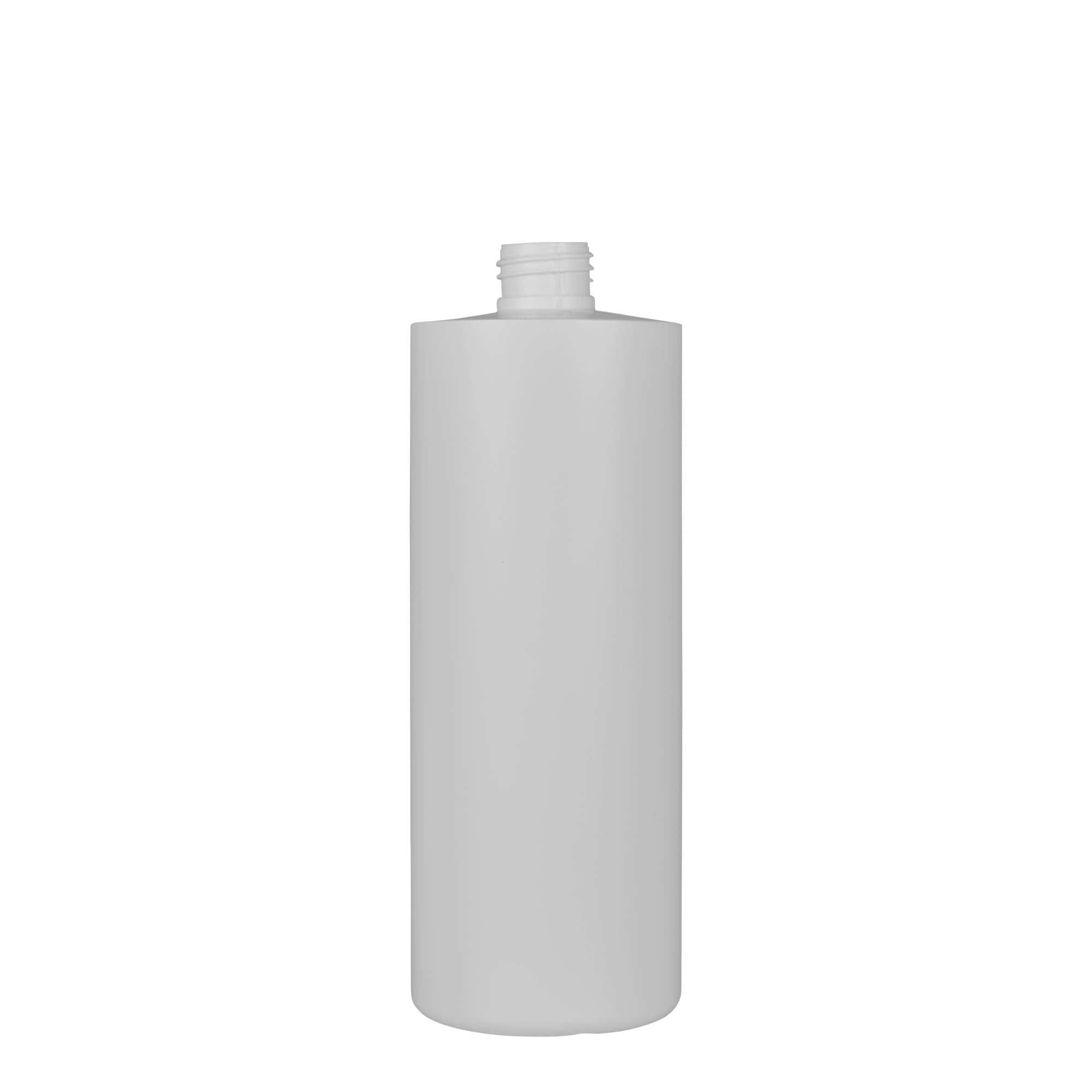 500 ml műanyag palack 'Pipe', zöld HDPE, fehér, nyak: 24/410