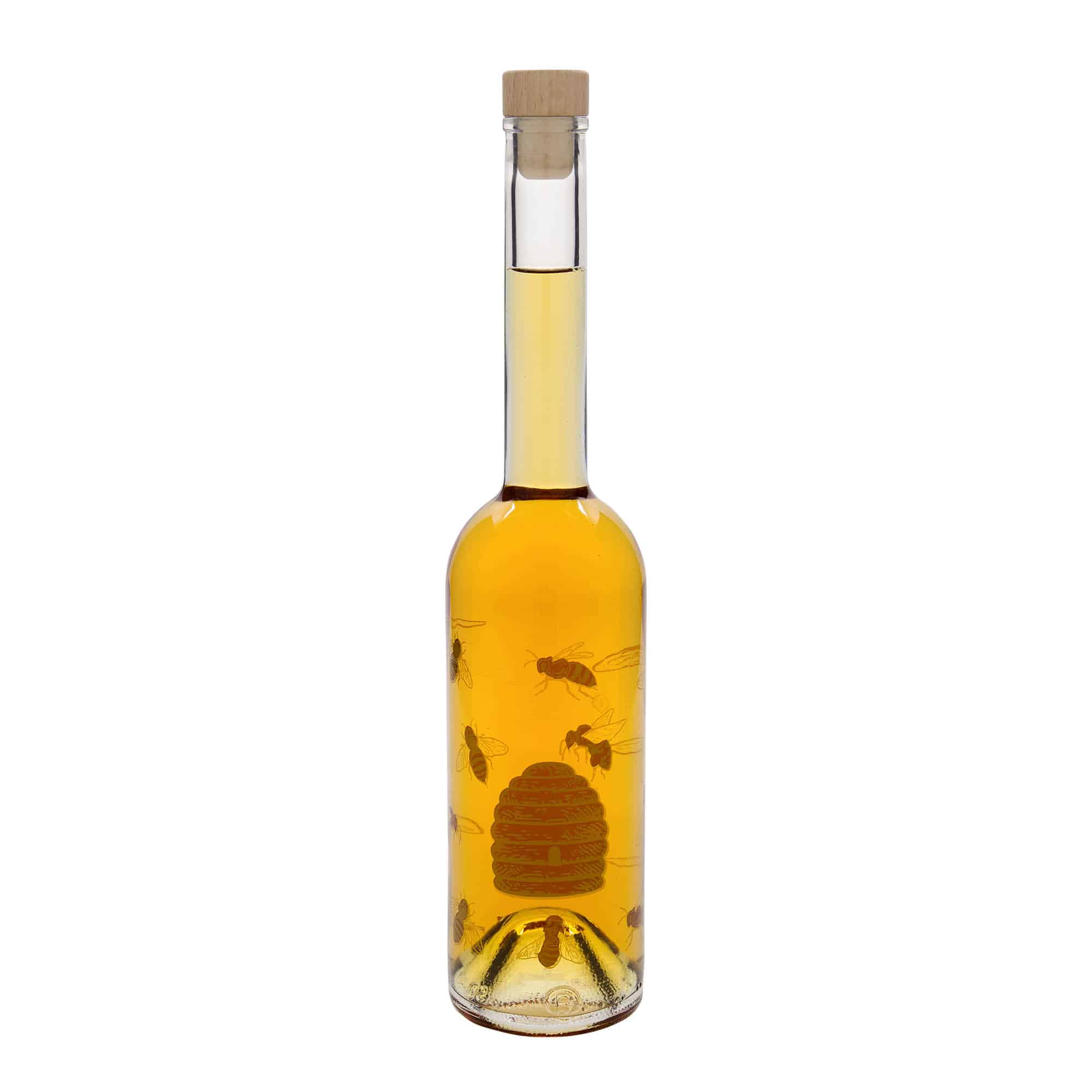 500 ml üvegpalack 'Opera', motívum: méhek, nyílás: parafa
