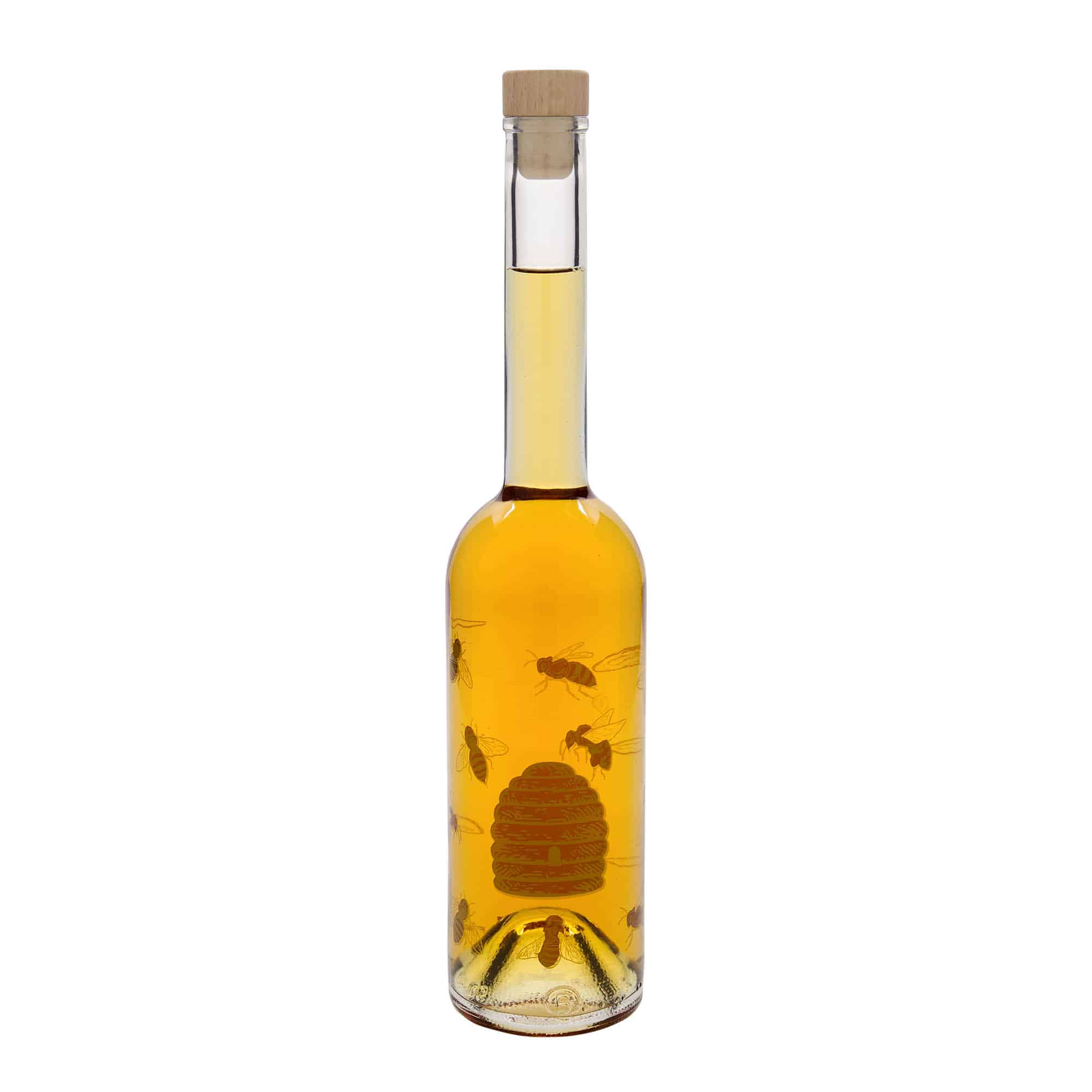 500 ml üvegpalack 'Opera', motívum: méhek, nyílás: parafa