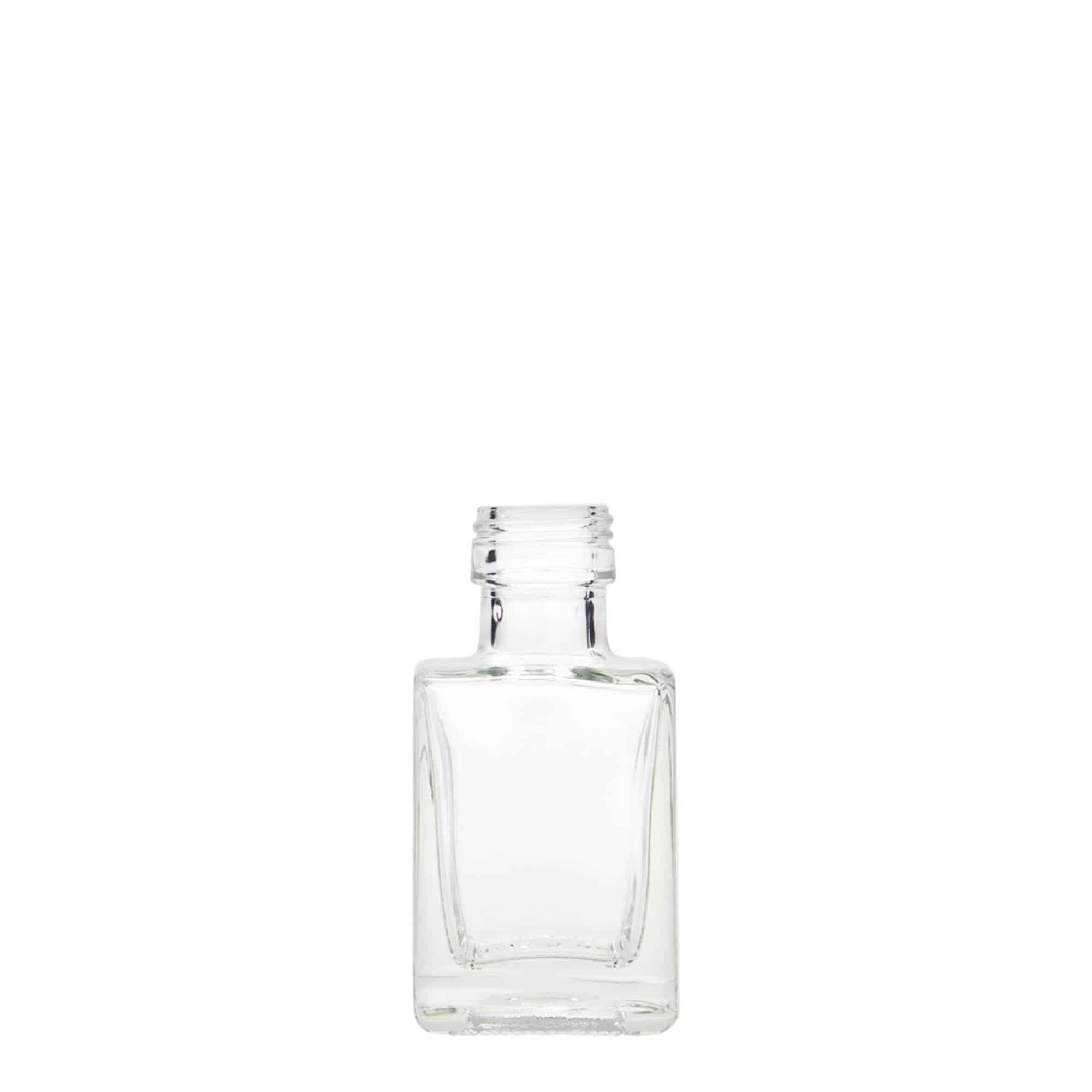 50 ml üvegpalack 'Cube', négyzet alakú, nyílás: PP 24