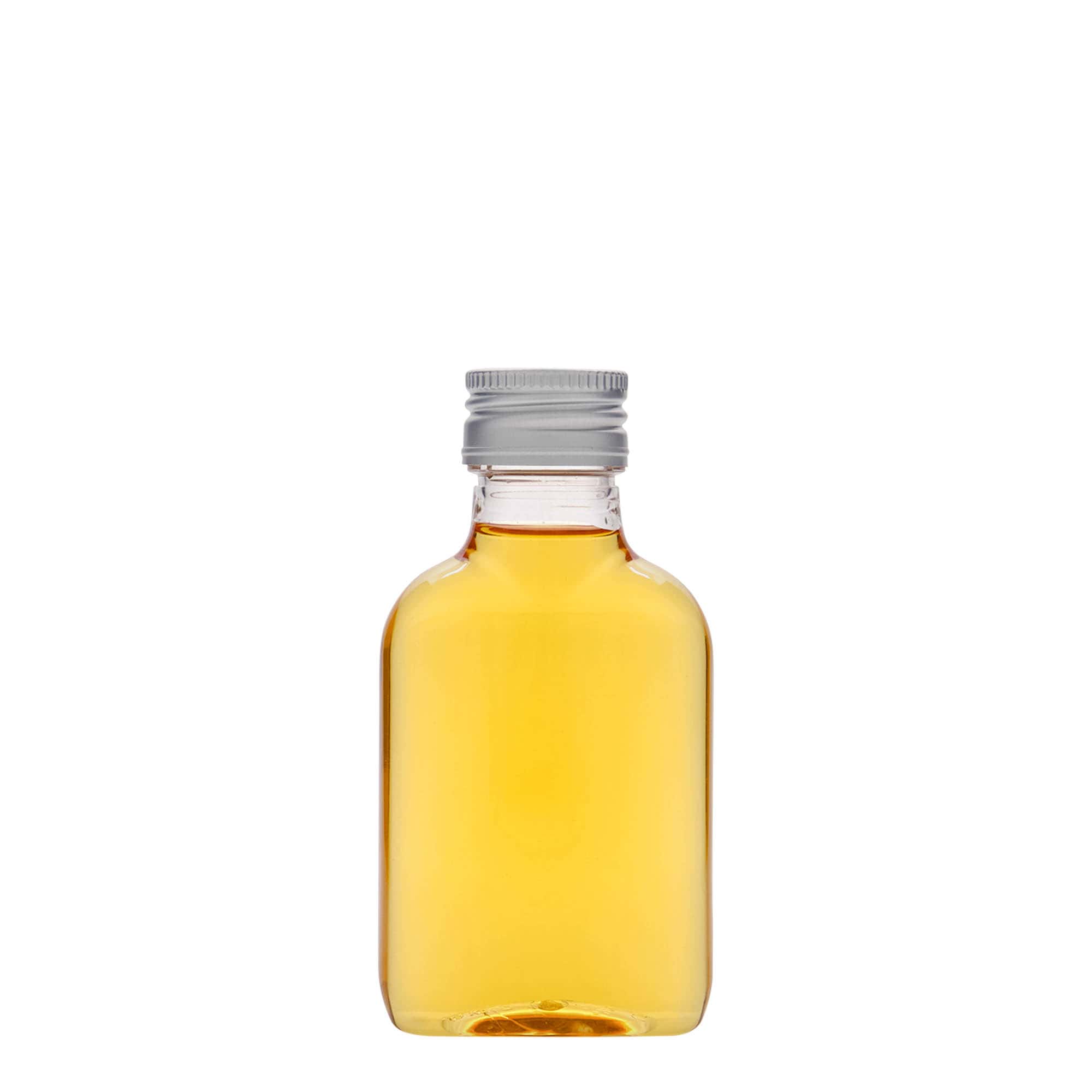 100 ml zsebflakon, ovális, PET műanyag, nyílás: PP 28 100 ml zsebflakon, ovális, PET műanyag, nyílás: PP 28