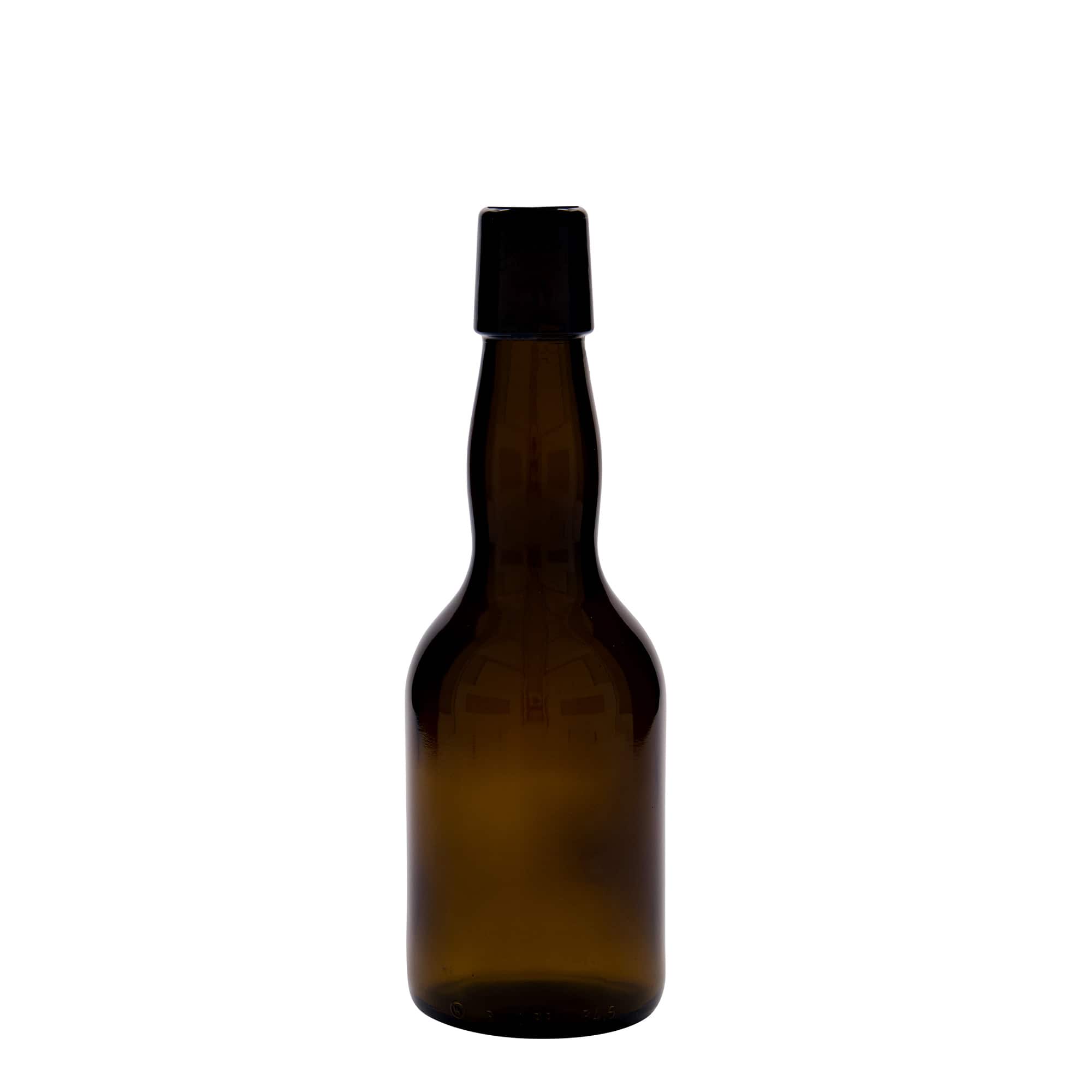 330 ml sörösüveg, nyakánál megvastagodott, barna üveg, nyílás: patentzár
