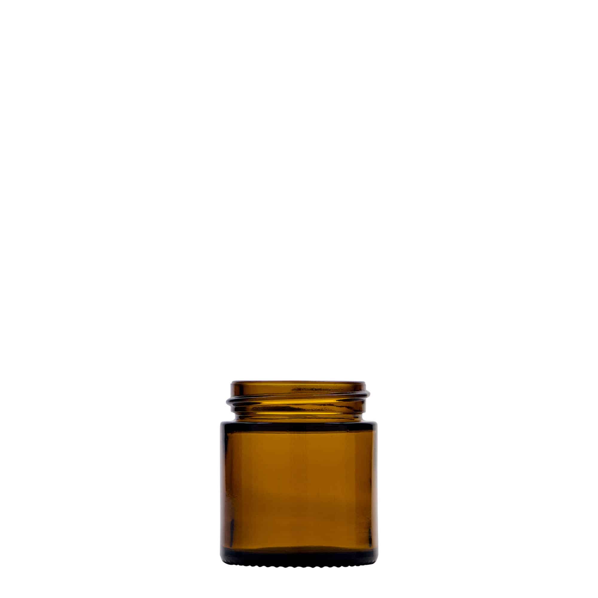 30 ml-es tégely 'Brown Line', üveg, barna, szájnyílás: csavaros kupak 30 ml-es tégely 'Brown Line', üveg, barna, szájnyílás: csavaros kupak