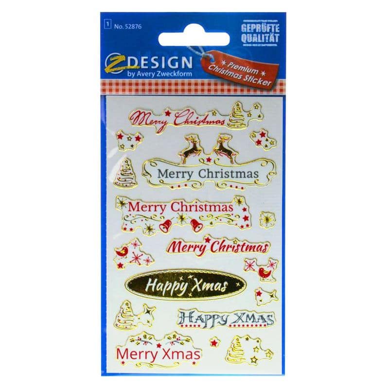 Speciális alakú matrica 'Merry Christmas', papír, többszínű Speciális alakú matrica 'Merry Christmas', papír, többszínű