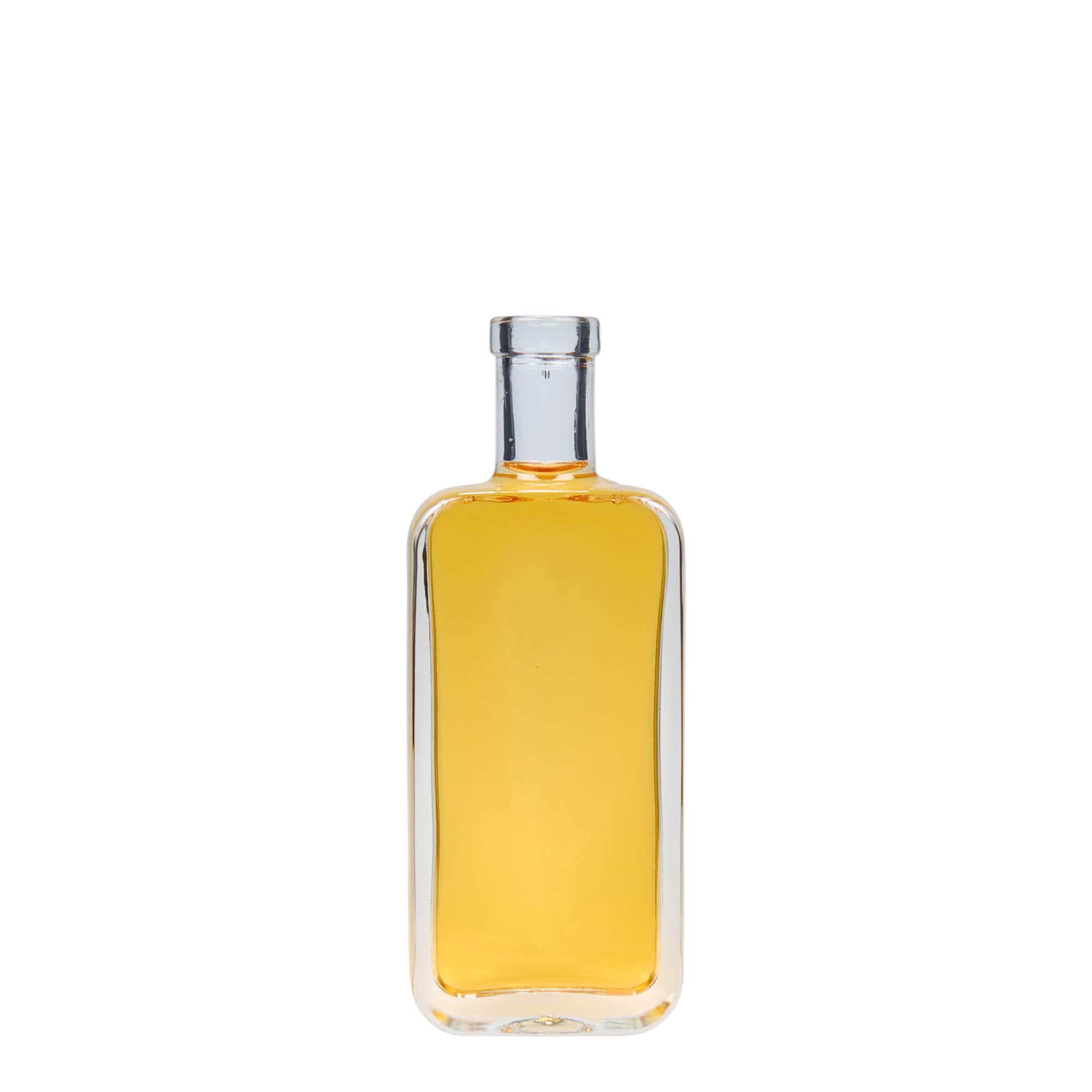 100 ml-es üvegpalack 'Nice', négyszögletű, szájnyílás: parafadugó