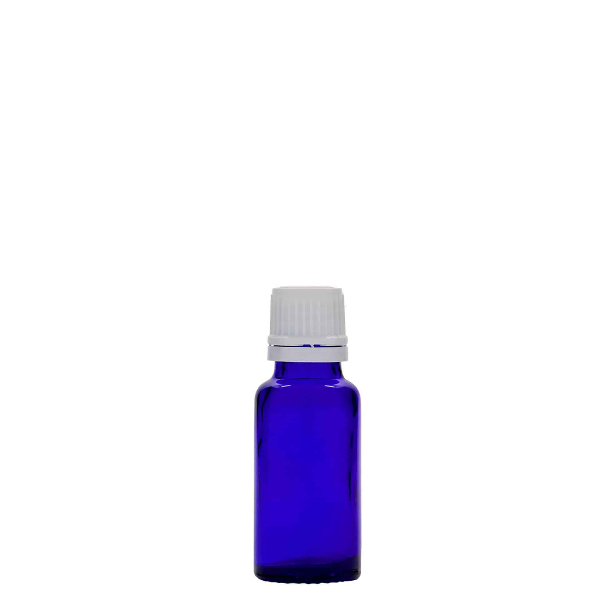20 ml orvosi üveg, üveg, királykék, nyílás: DIN 18