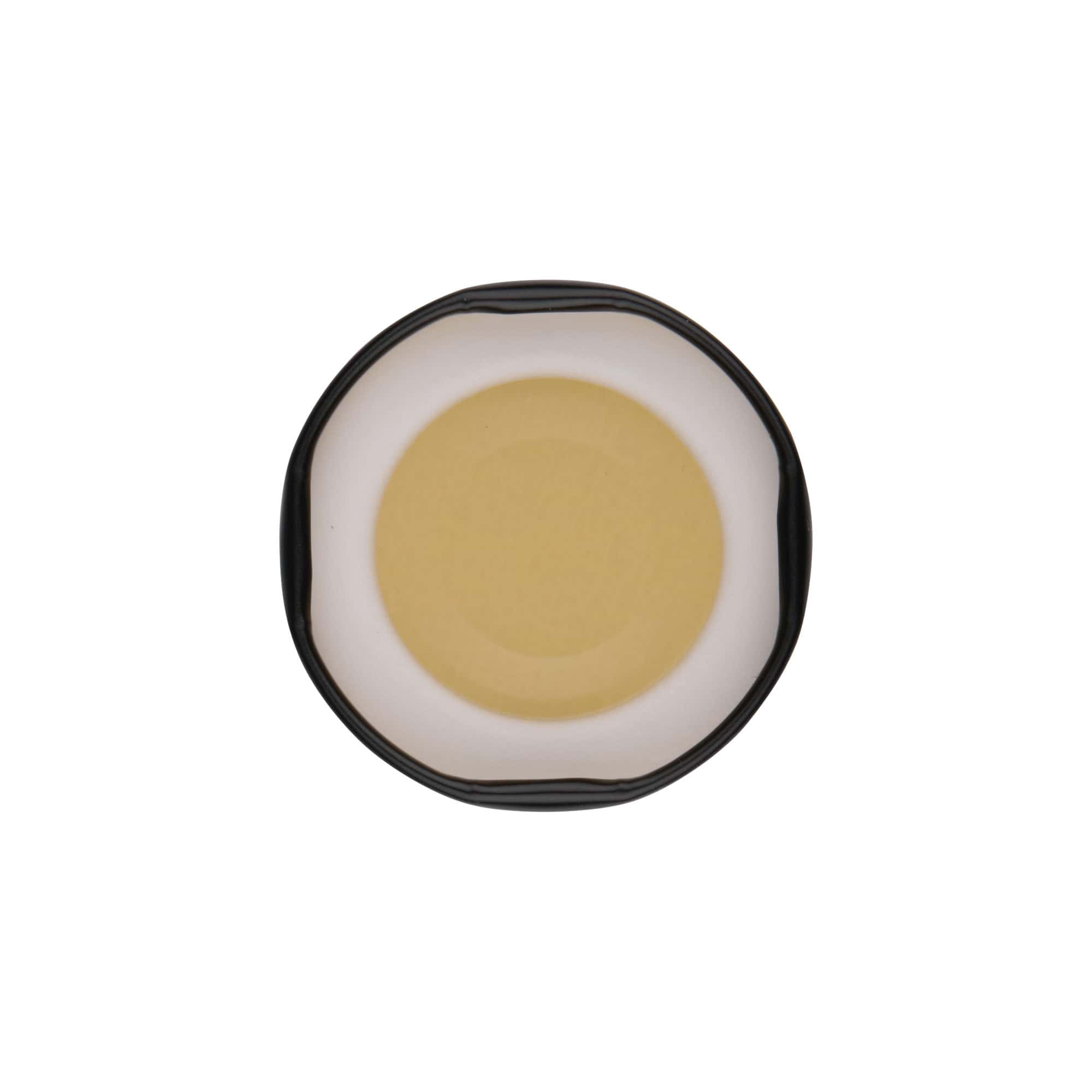 Twist-Off-fedél, fehérlemez, fekete, nyílásra: TO 43