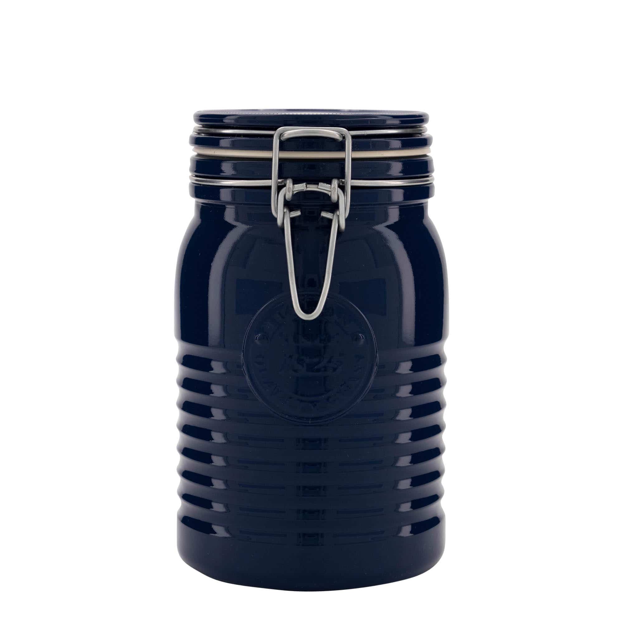 1000 ml-es fémcsatos üveg 'Officina 1825', kék, szájnyílás: fémcsatos zár 1000 ml-es fémcsatos üveg 'Officina 1825', kék, szájnyílás: fémcsatos zár