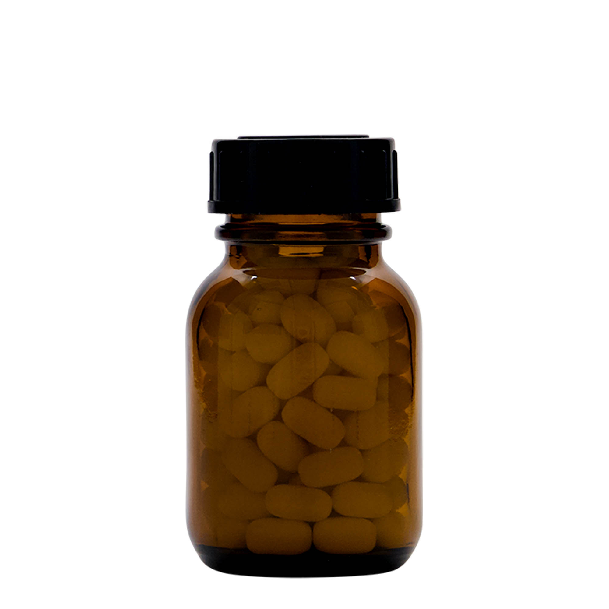 50 ml széles nyakú üveg, barna, nyílás: DIN 32