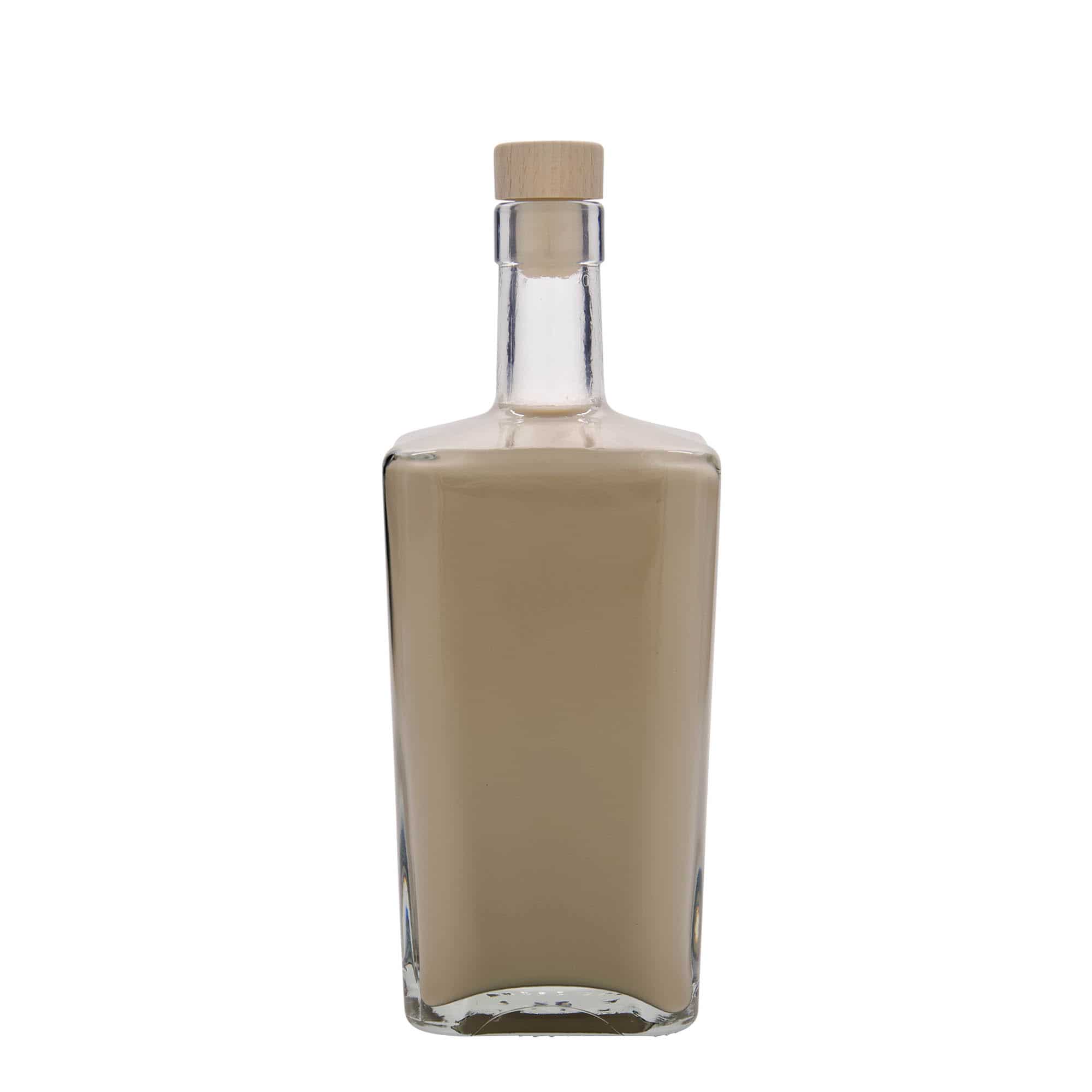 700 ml-es üvegpalack 'Noel', négyzet alakú, szájnyílás: parafadugó