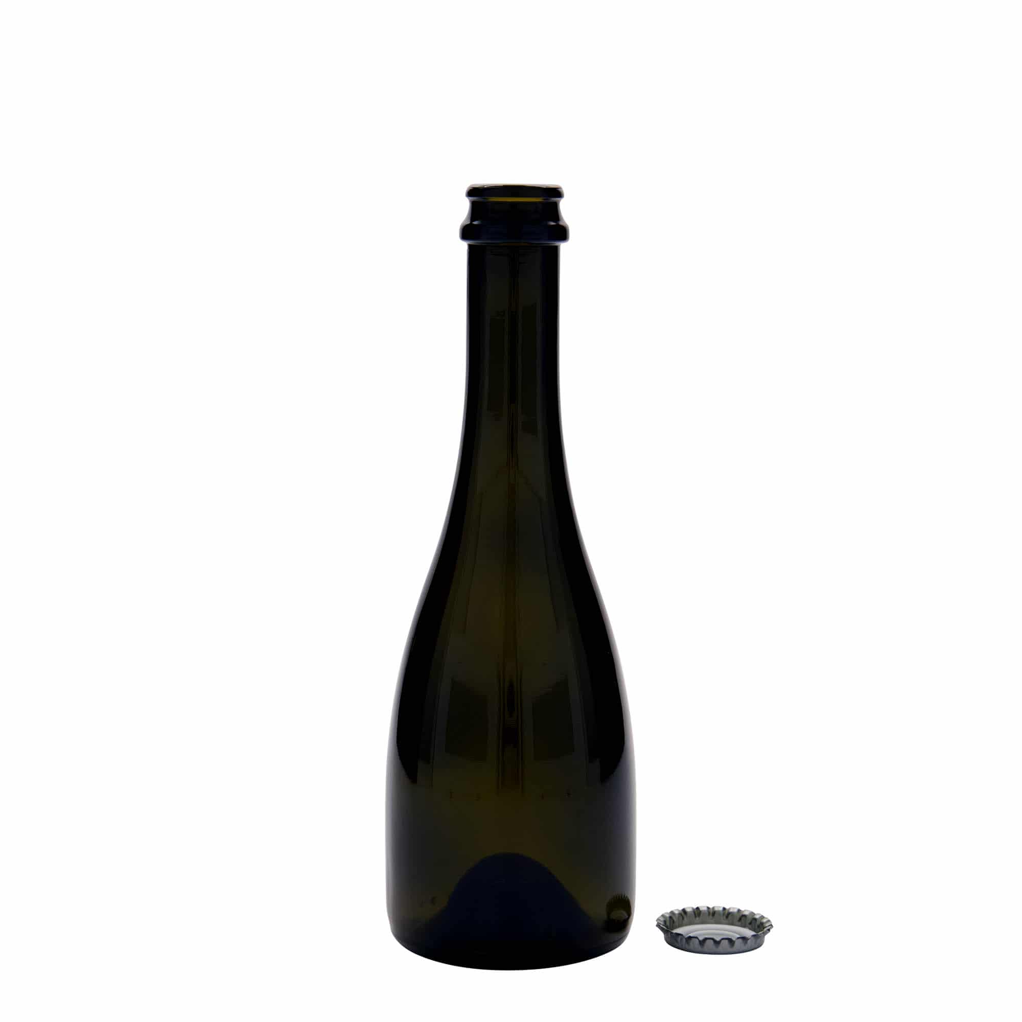 330 ml sör-/pezsgősüveg 'Tosca', üveg, antikzöld, nyak: csavaros kupak