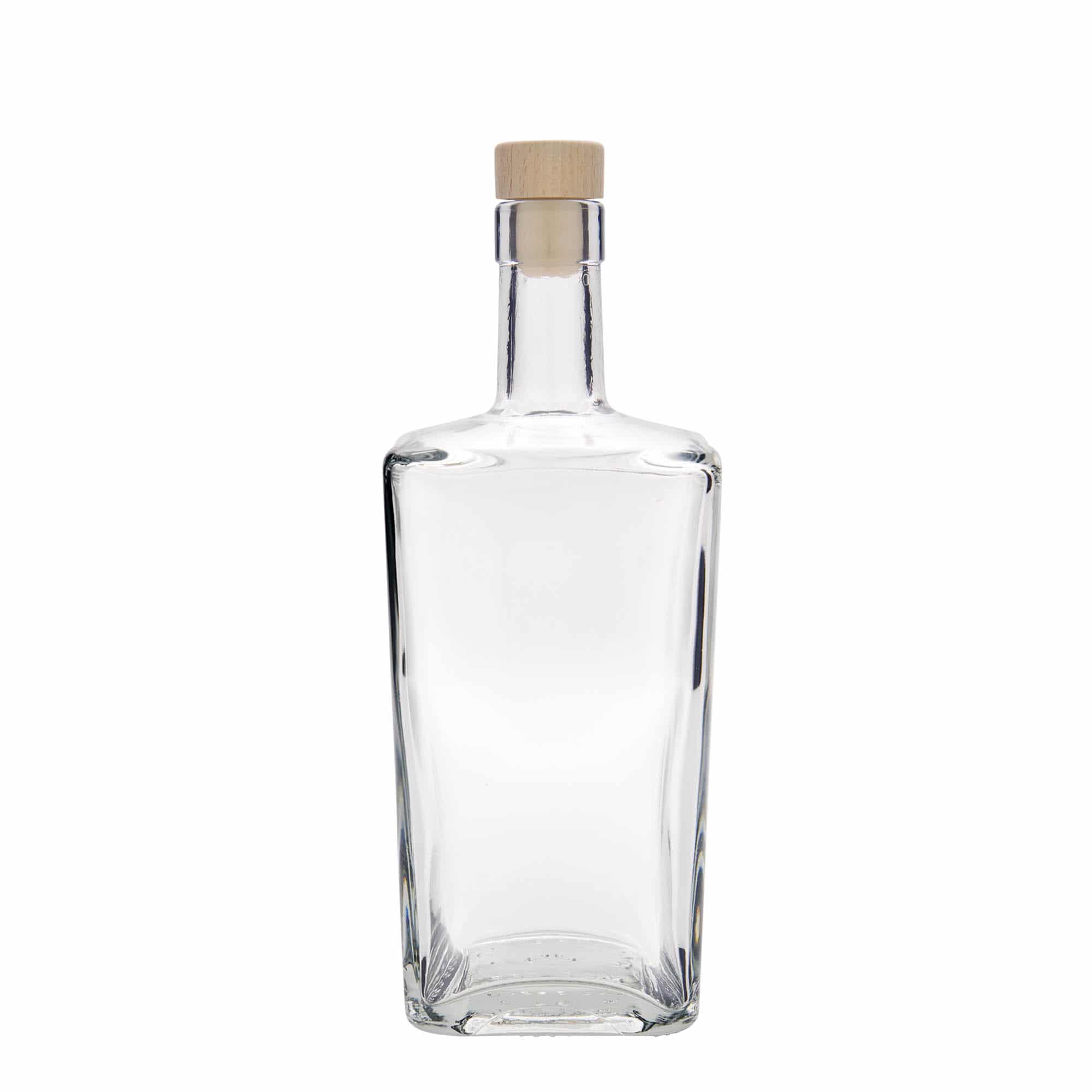 700 ml-es üvegpalack 'Noel', négyzet alakú, szájnyílás: parafadugó