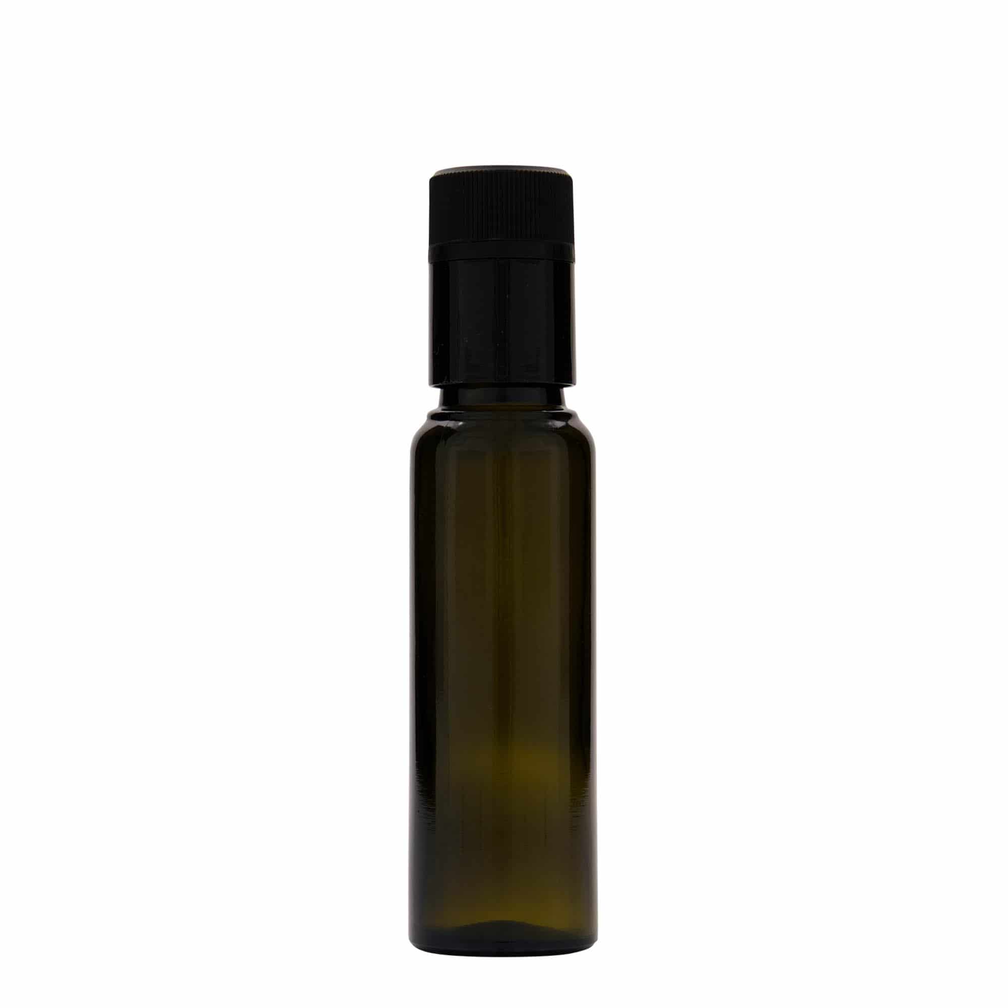100 ml-es ecetes/olajos palack 'Willy New', üveg, antikzöld, szájnyílás: DOP