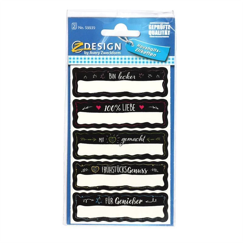 Zweckform címkék 'Házi készítésű', téglalap alakú, papír, fekete Zweckform címkék 'Házi készítésű', téglalap alakú, papír, fekete