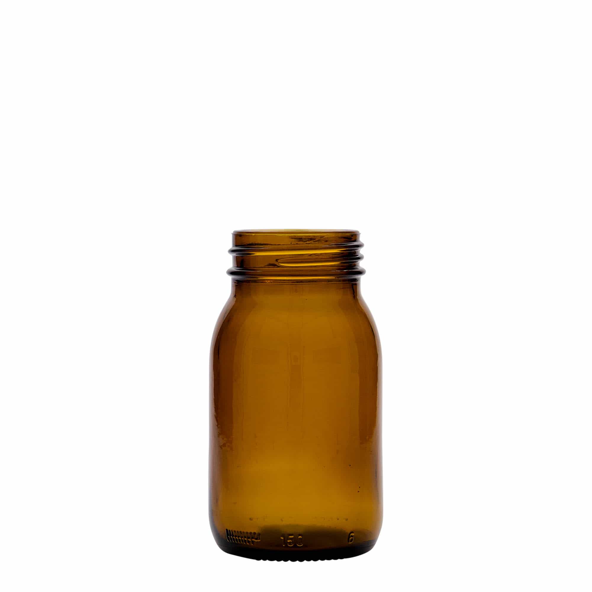 150 ml széles szájú üveg, barna, nyílás: DIN 45