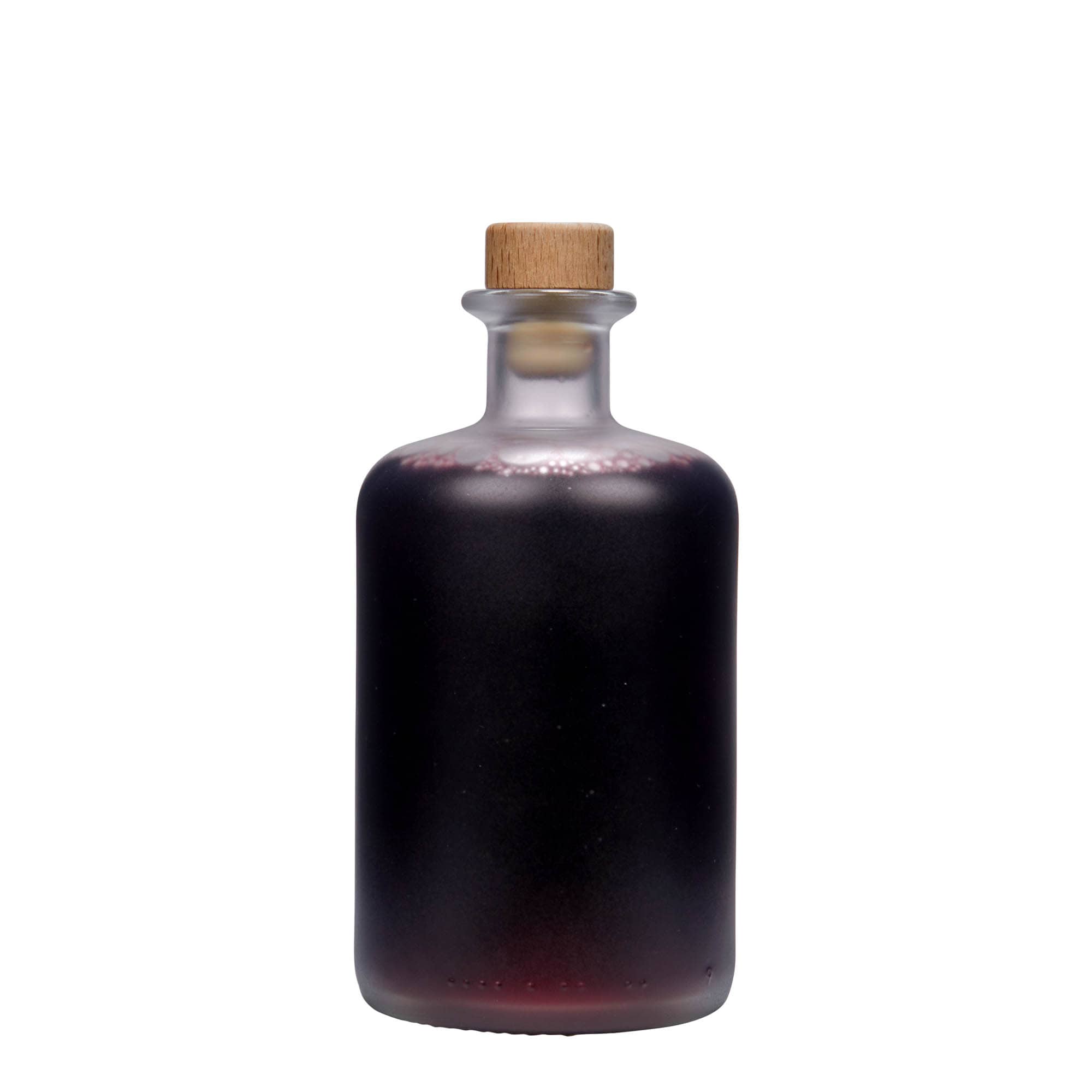 500 ml gyógyszerészüveg, jégmintás, száj: parafa