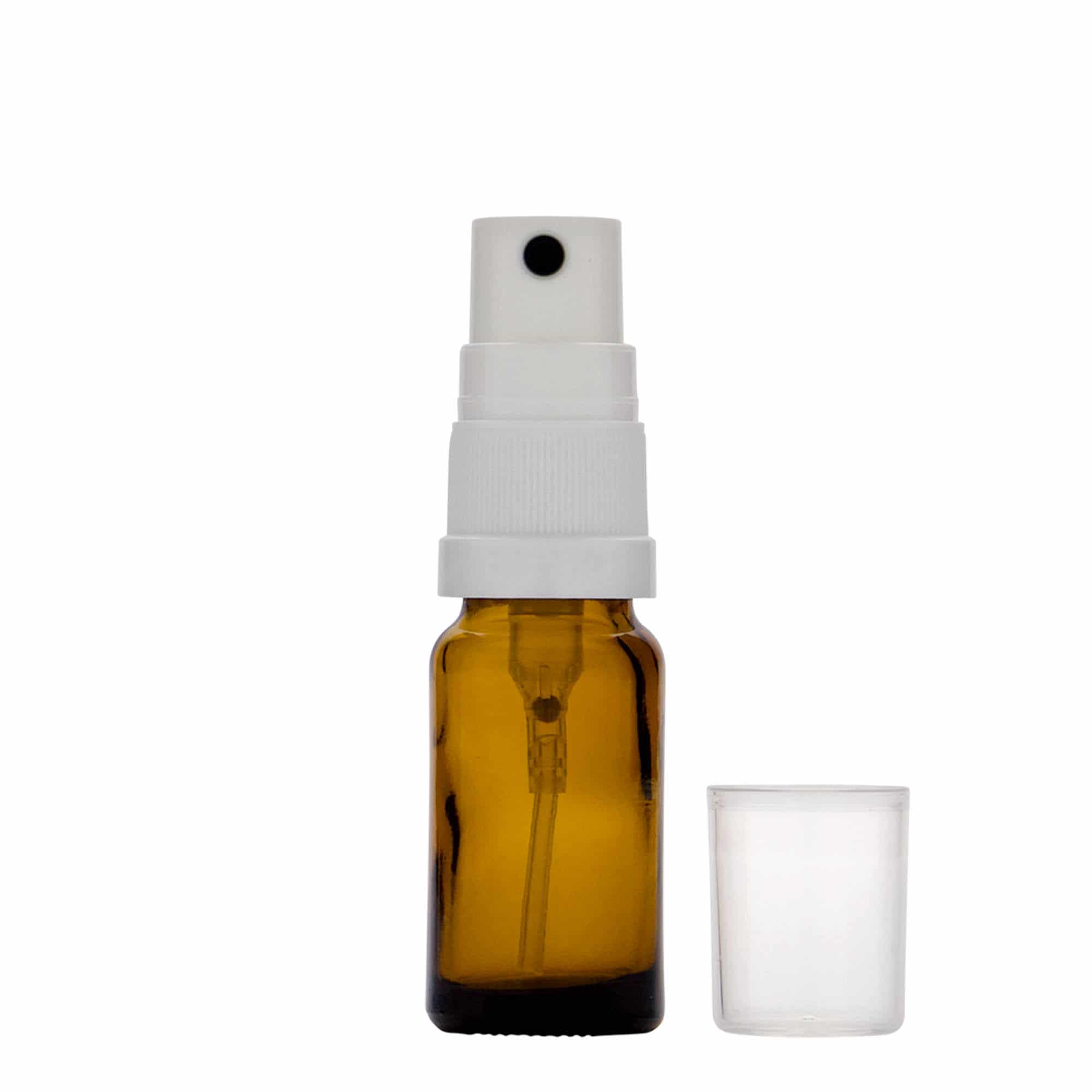 10 ml-es szórófejes patikai üveg, üveg, barna, szájnyílás: DIN 18