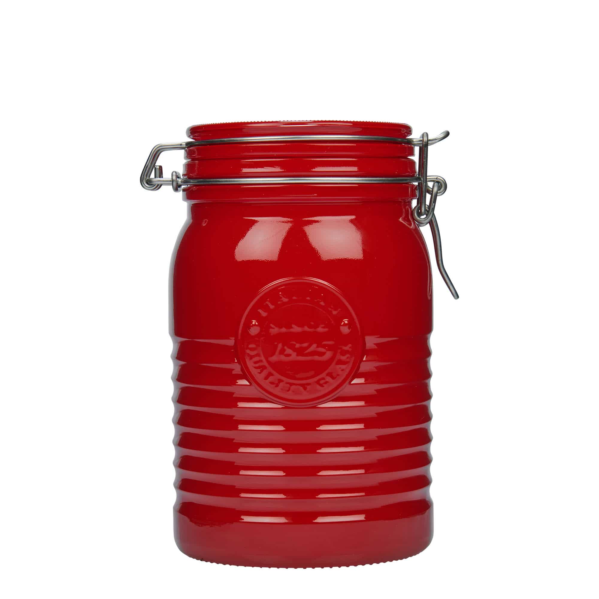 1000 ml-es fémcsatos üveg 'Officina 1825', piros, szájnyílás: fémcsatos zár 1000 ml-es fémcsatos üveg 'Officina 1825', piros, szájnyílás: fémcsatos zár