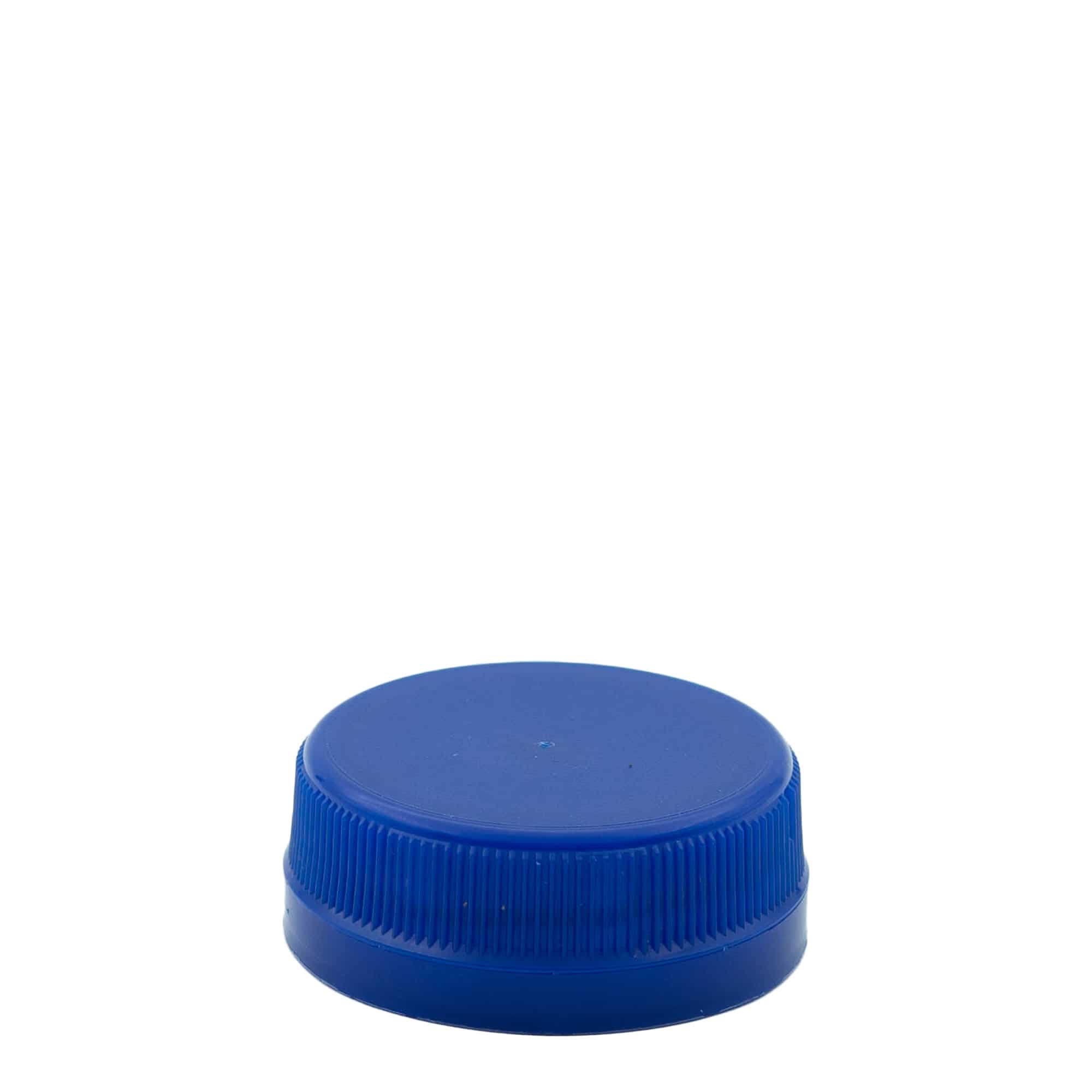 Csavaros kupak kettős menettel, PE-műanyag, kék, a következő szájnyíláshoz: PET 38 mm