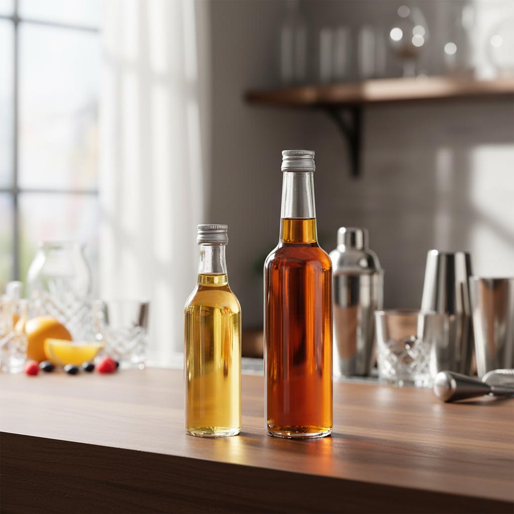 50 ml üvegpalack egyenes nyakkal, nyílás: PP 18 50 ml üvegpalack egyenes nyakkal, nyílás: PP 18