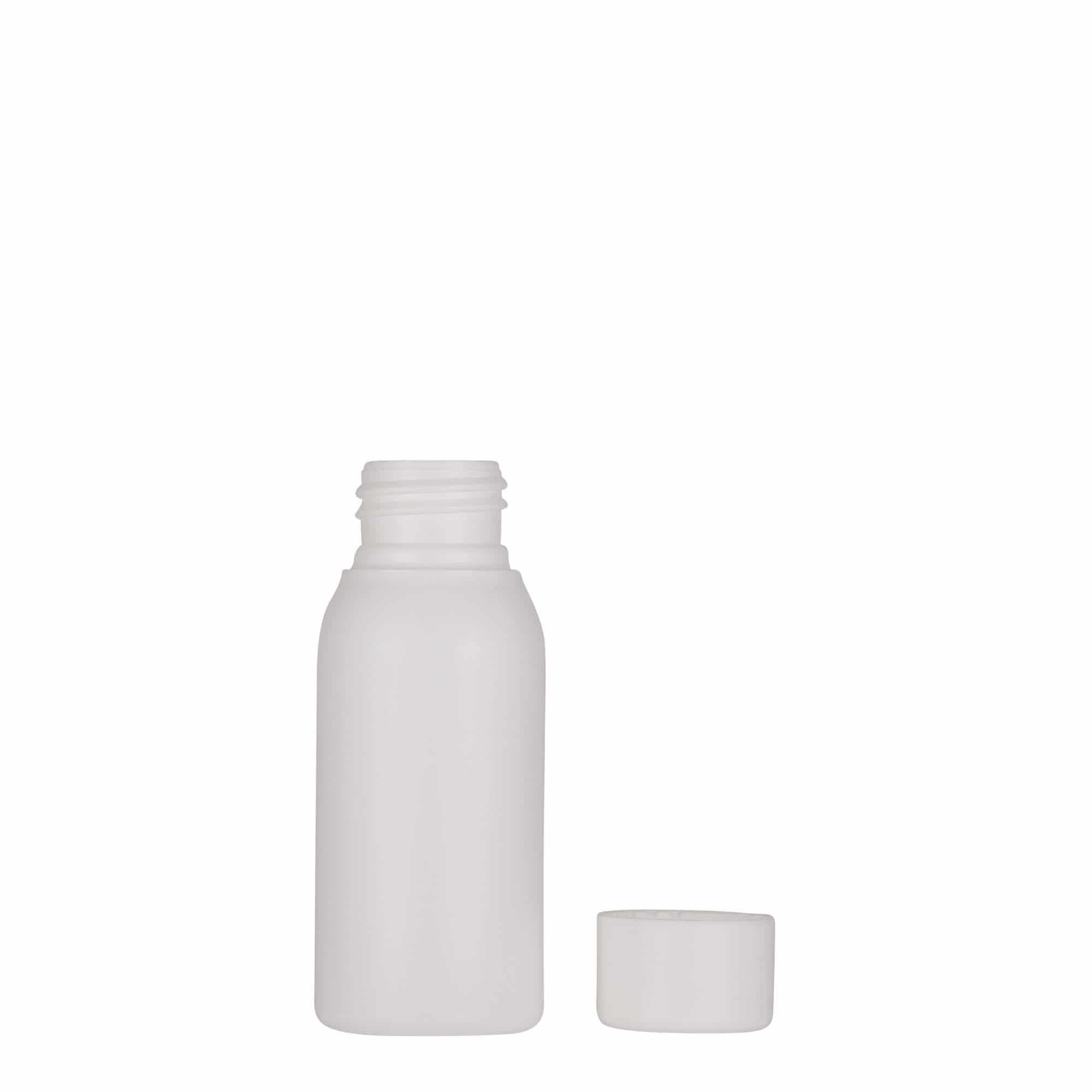 50 ml-es műanyag palack 'Tuffy', HDPE, fehér, szájnyílás: GPI 24/410