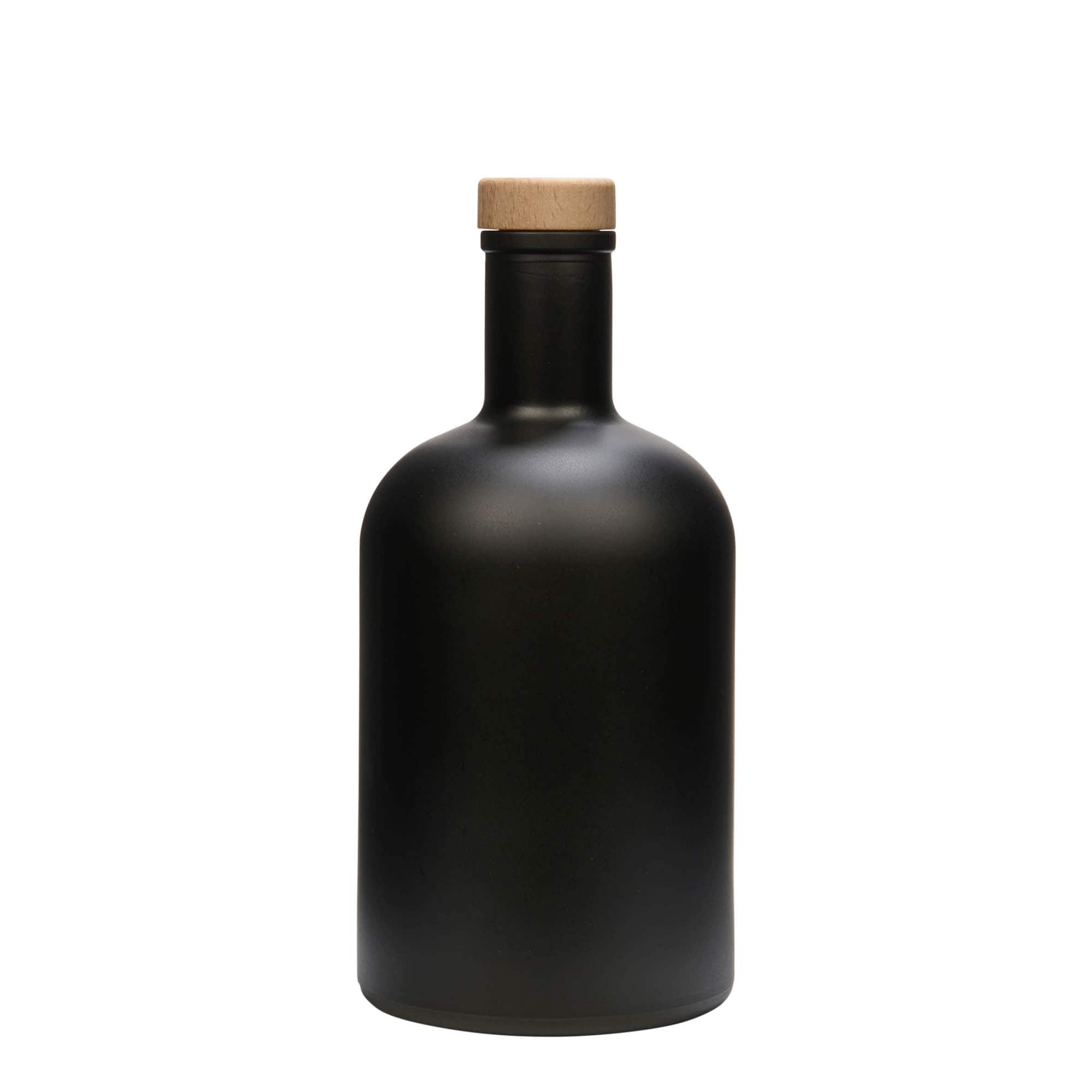 700 ml üveges palack 'Gerardino', fekete, nyílás: parafa