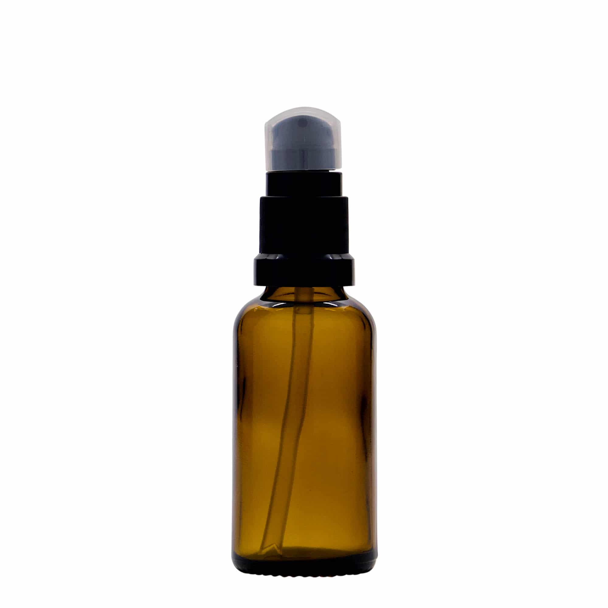 30 ml-es patikai üveg krémpumpával, üveg, barna, szájnyílás: DIN 18 30 ml-es patikai üveg krémpumpával, üveg, barna, szájnyílás: DIN 18