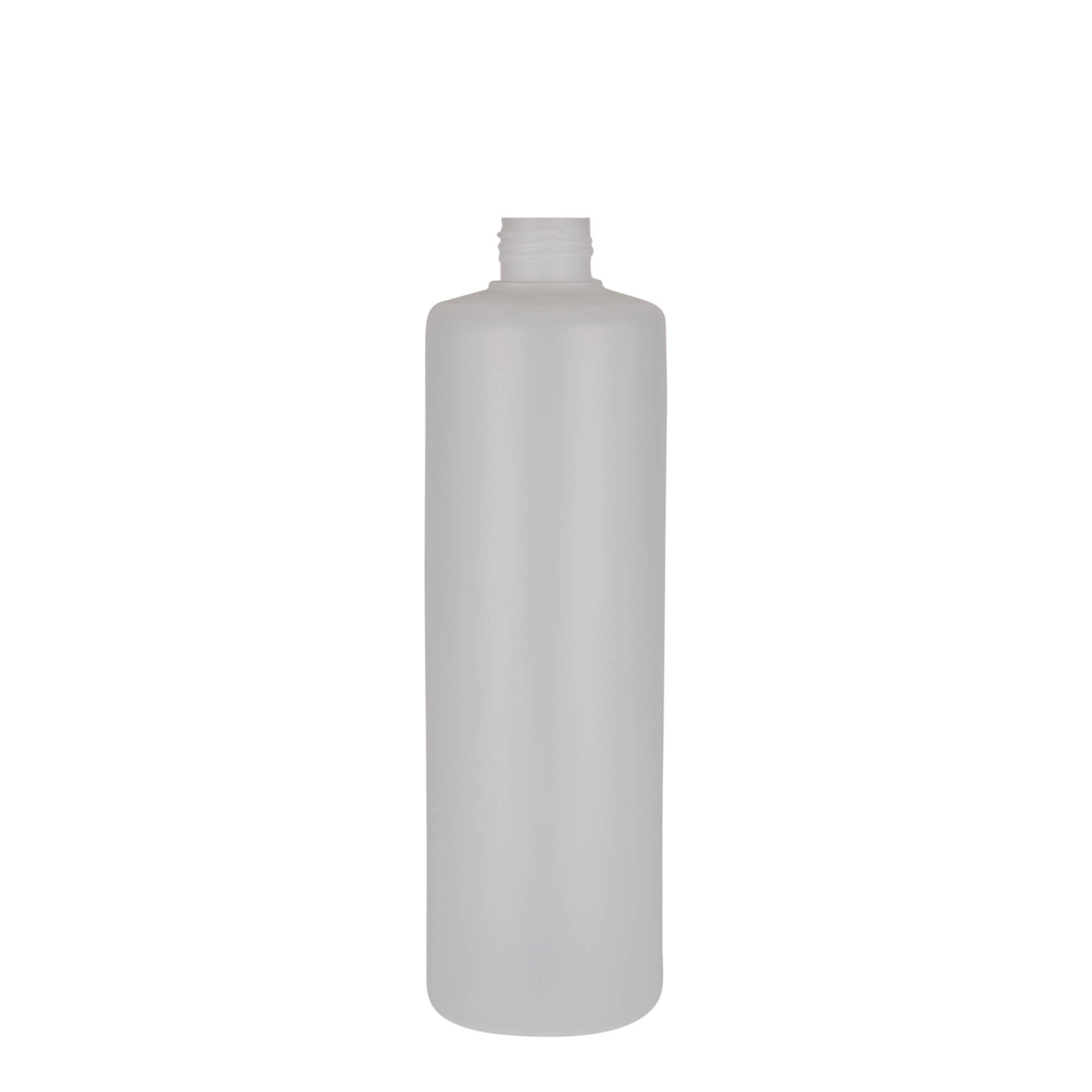500 ml körpalack, PE-műanyag, természetes, nyílás: csavarzár