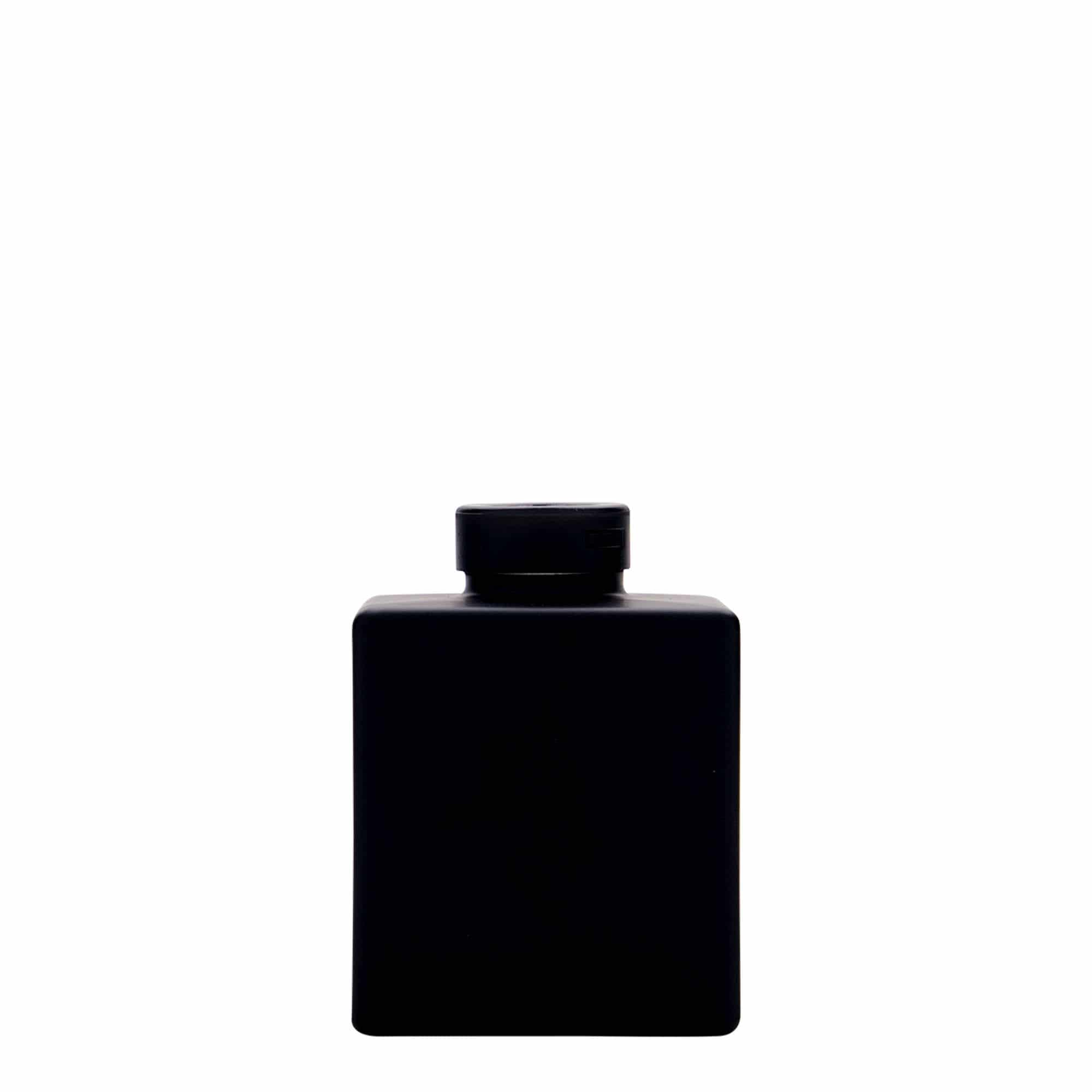 100 ml-es üvegpalack 'Cube', négyzet alakú, fekete, szájnyílás: parafadugó 100 ml-es üvegpalack 'Cube', négyzet alakú, fekete, szájnyílás: parafadugó