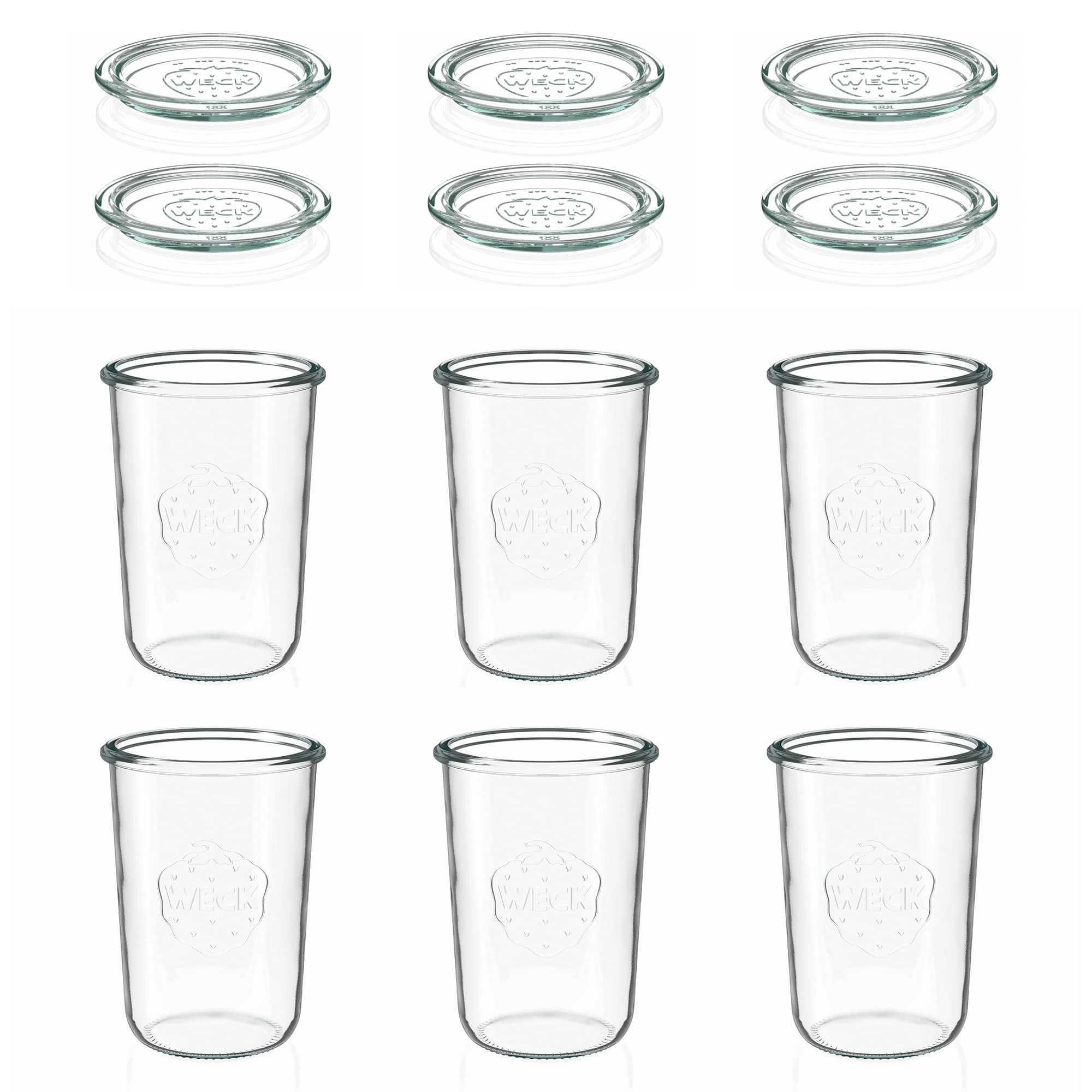 6x 850 ml Felfordítható WECK-üveg üvegfedéllel RR 100