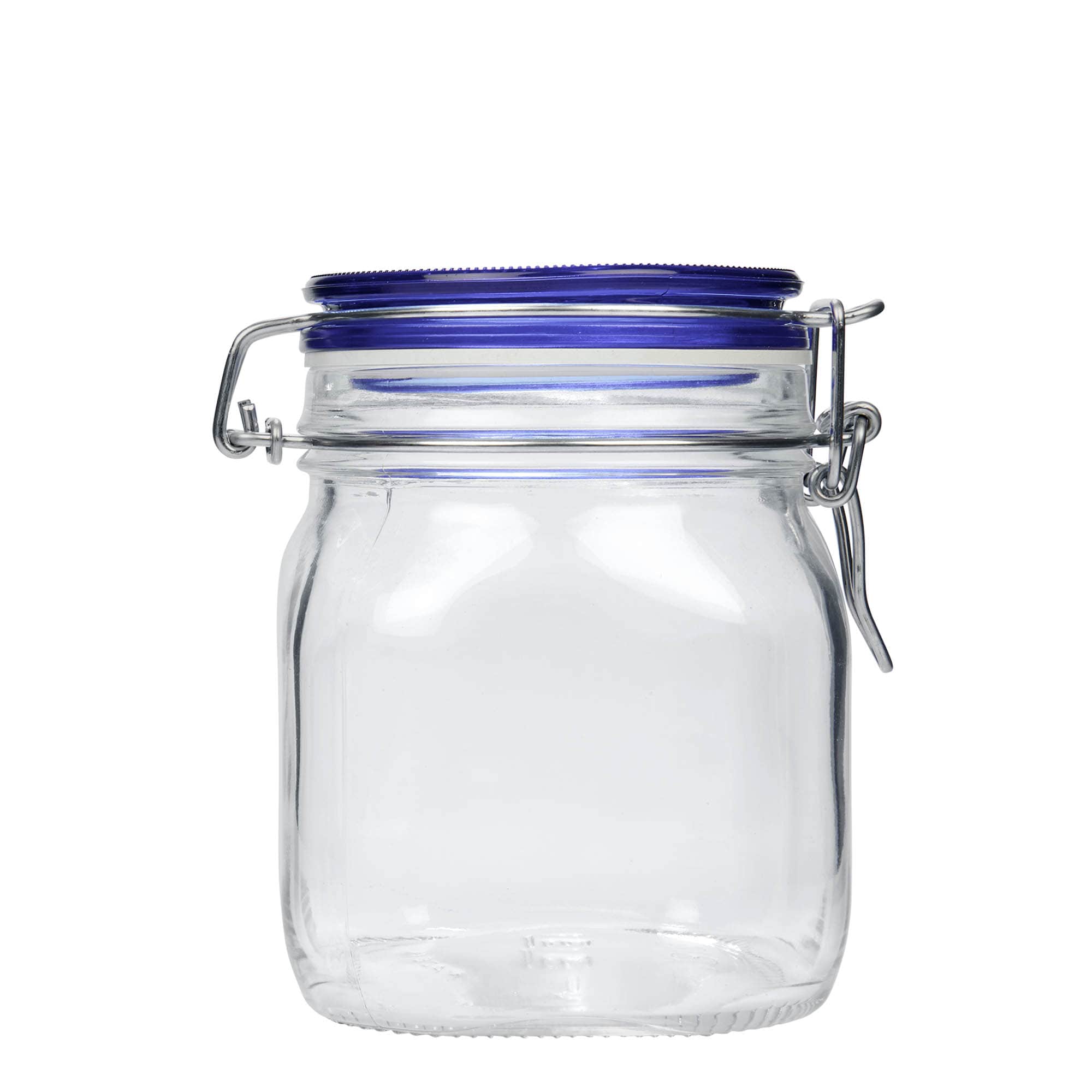 750 ml-es fémcsatos üveg 'Fido' Blue Top, négyzet alakú, szájnyílás: fémcsatos zár 750 ml-es fémcsatos üveg 'Fido' Blue Top, négyzet alakú, szájnyílás: fémcsatos zár