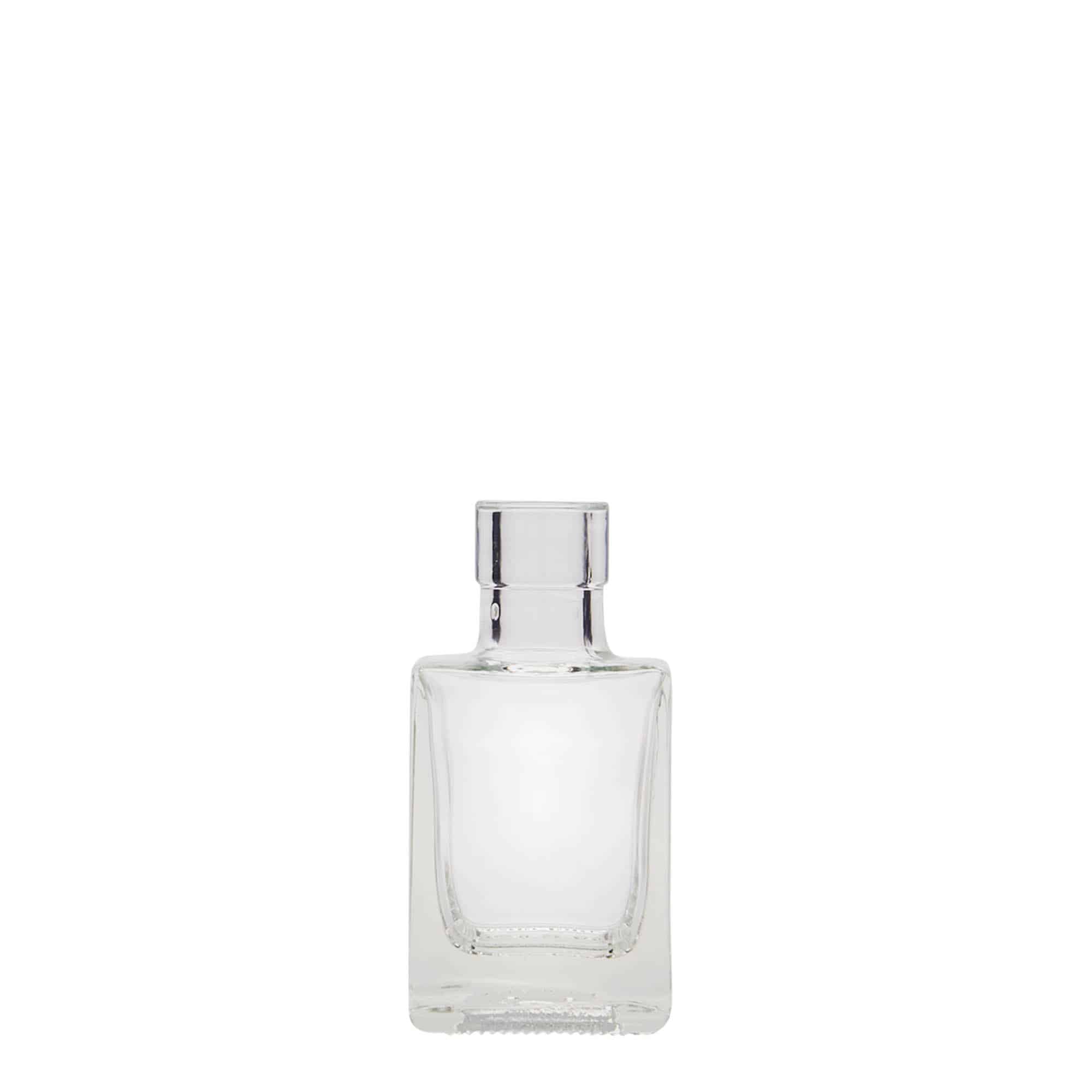 50 ml-es üvegpalack 'Cube', négyzet alakú, szájnyílás: parafadugó 50 ml-es üvegpalack 'Cube', négyzet alakú, szájnyílás: parafadugó