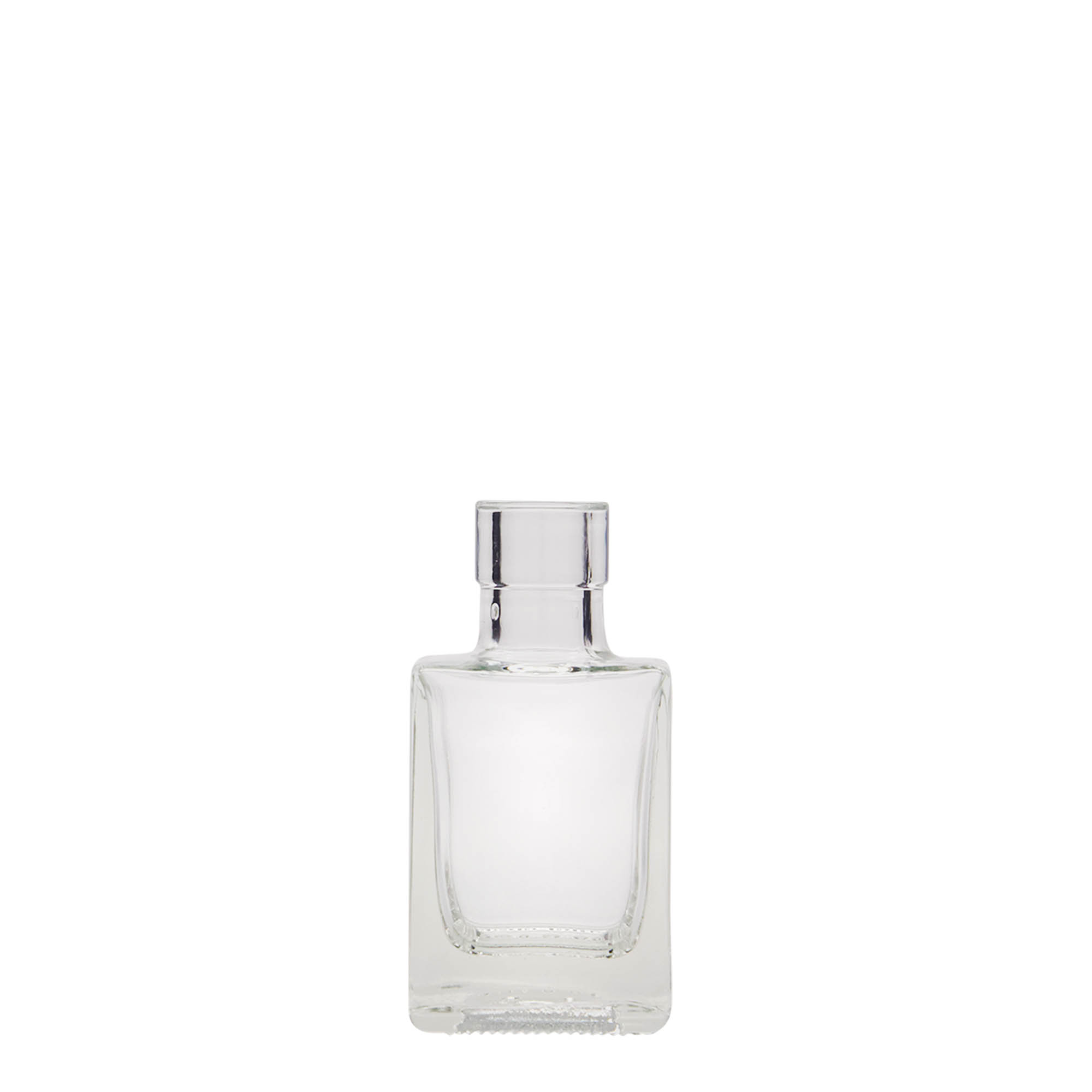 50 ml üveges palack 'Cube', négyszögletes, nyílás: parafa 50 ml üveges palack 'Cube', négyszögletes, nyílás: parafa