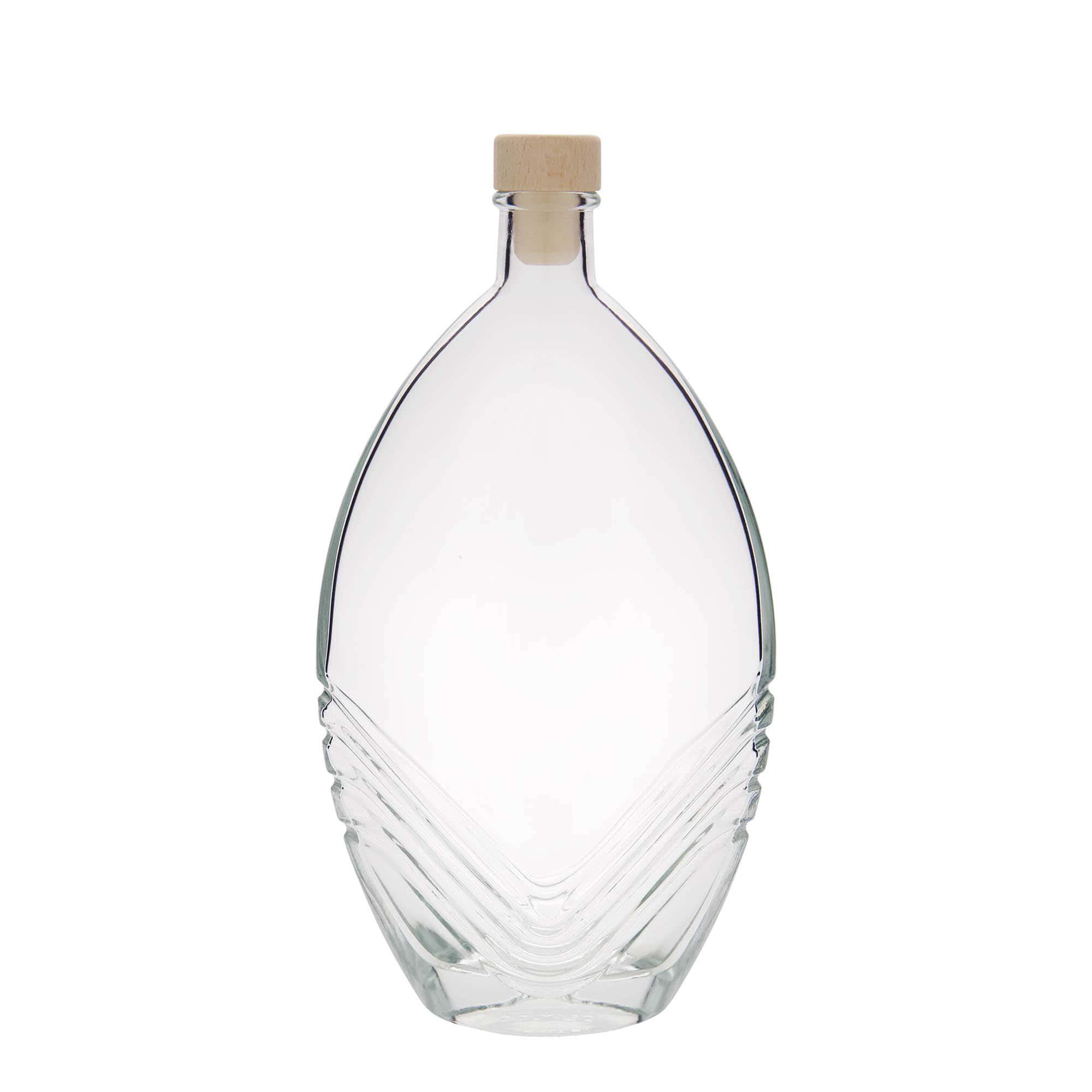 500 ml-es üvegpalack 'Florence', ovális, szájnyílás: parafadugó