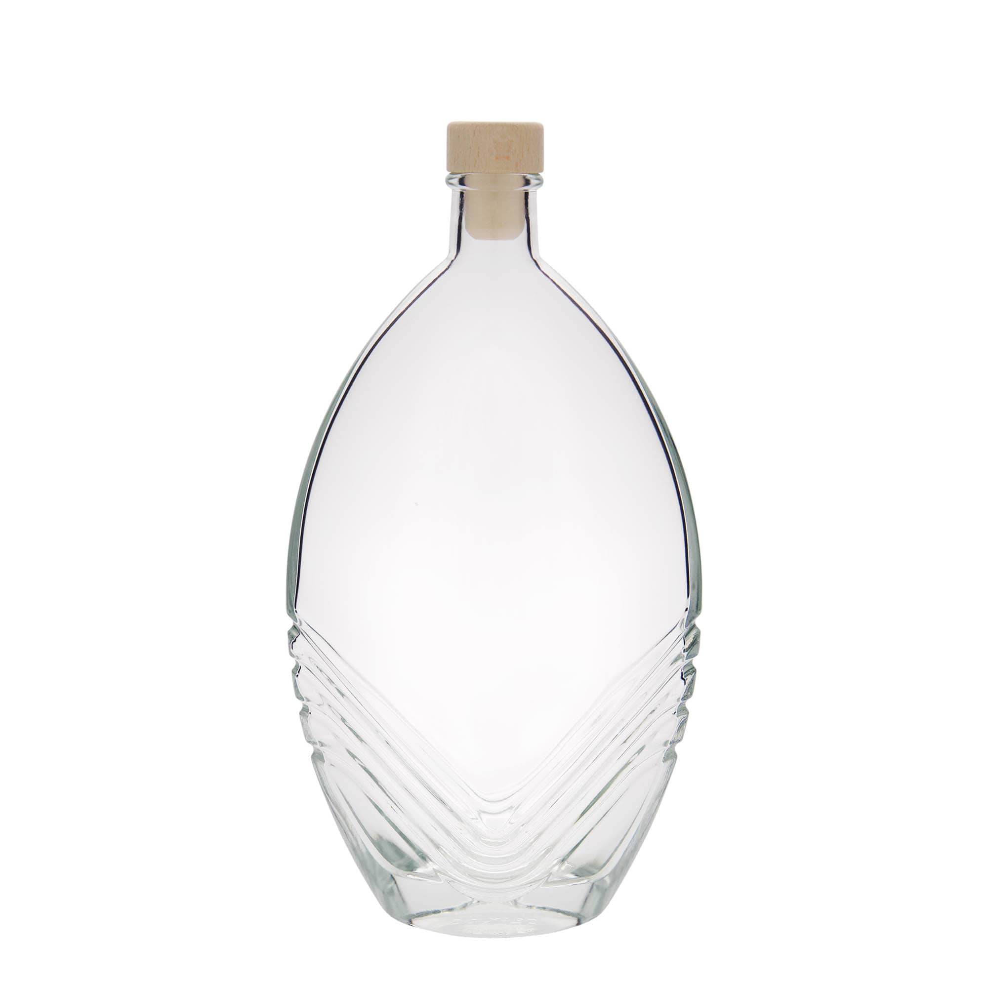 500 ml üvegpalack 'Florence', ovális, nyílás: parafa