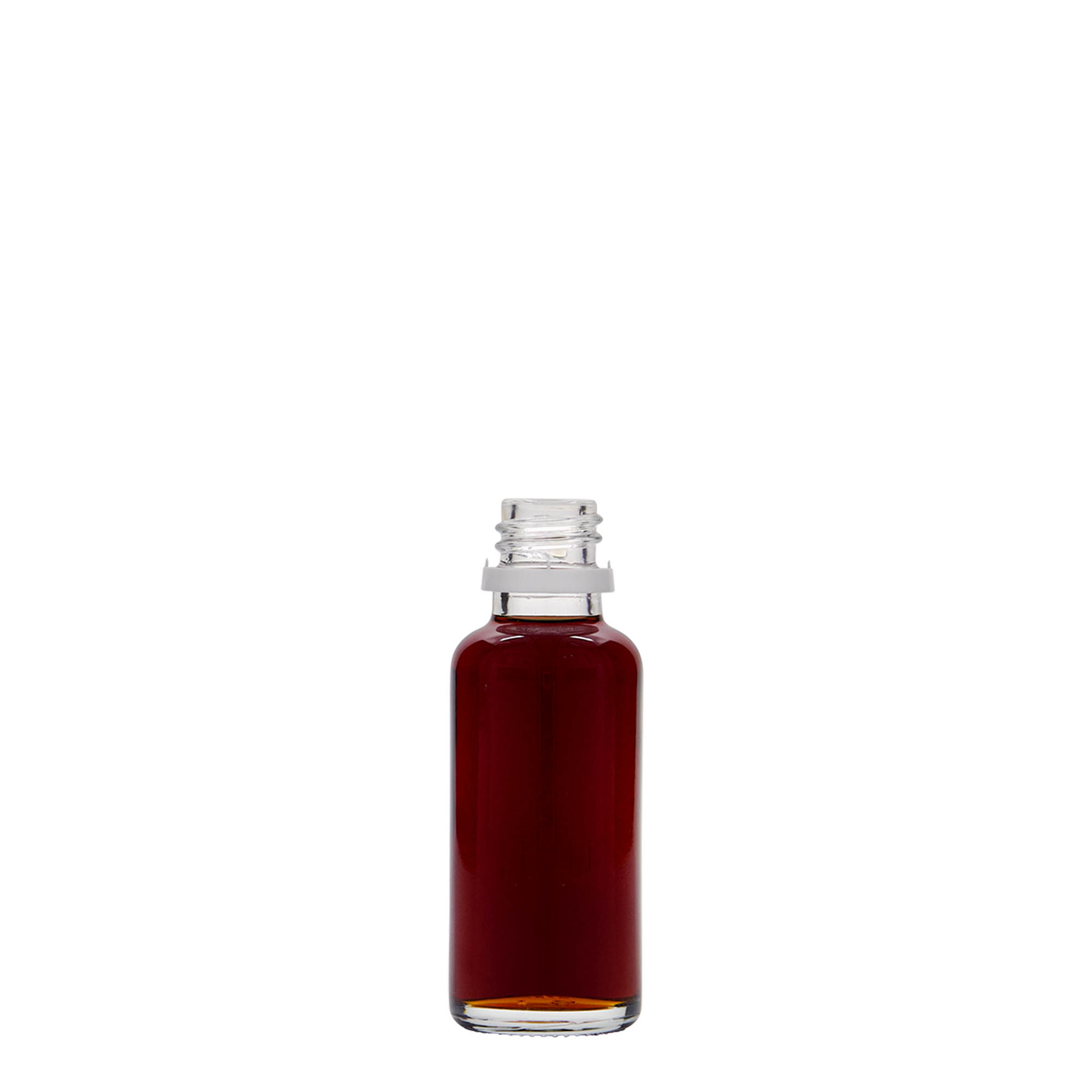 30 ml-es patikai üveg, üveg, szájnyílás: DIN 18