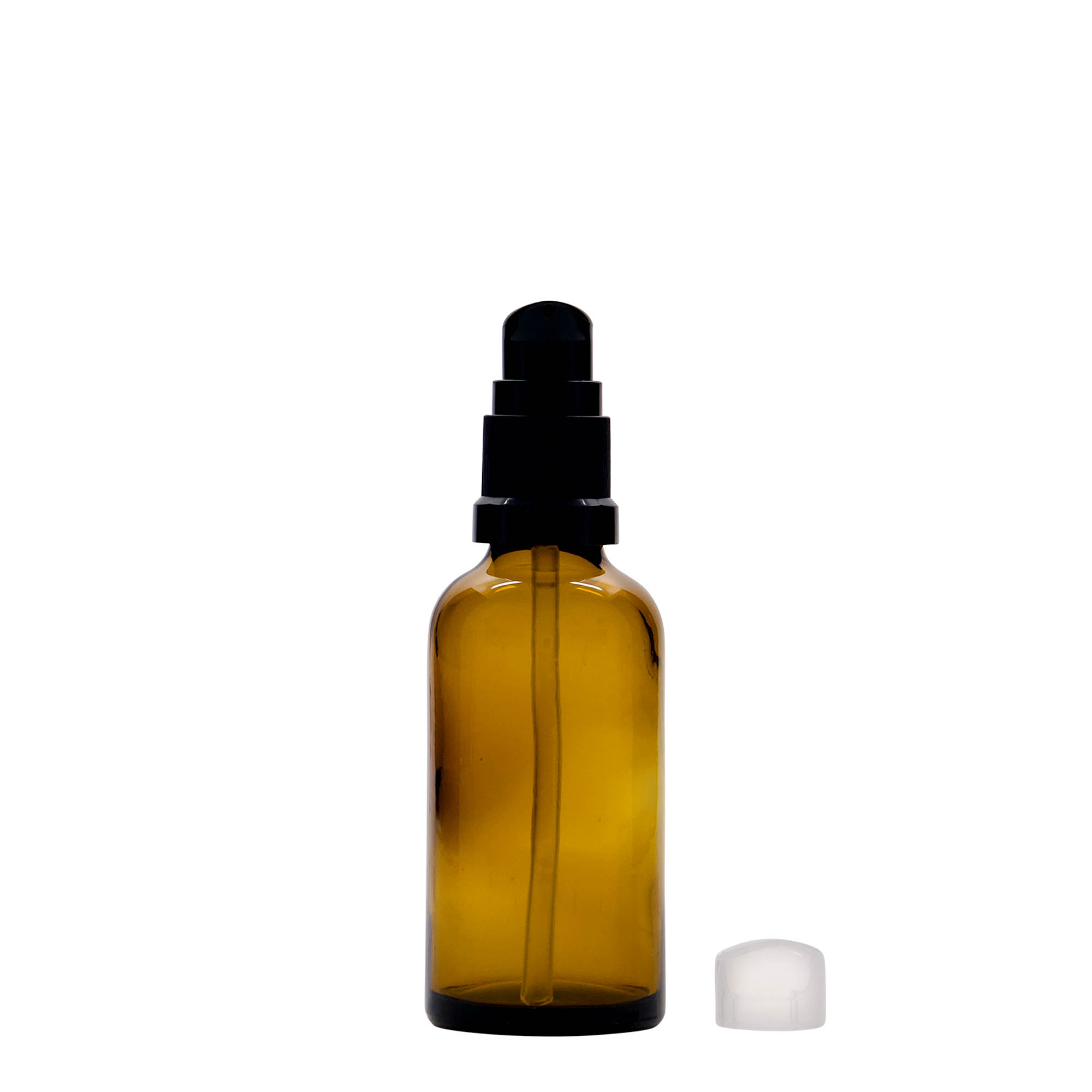 50 ml orvosi üveg lósziós pumpával, üveg, barna, nyílás: DIN 18 50 ml orvosi üveg lósziós pumpával, üveg, barna, nyílás: DIN 18