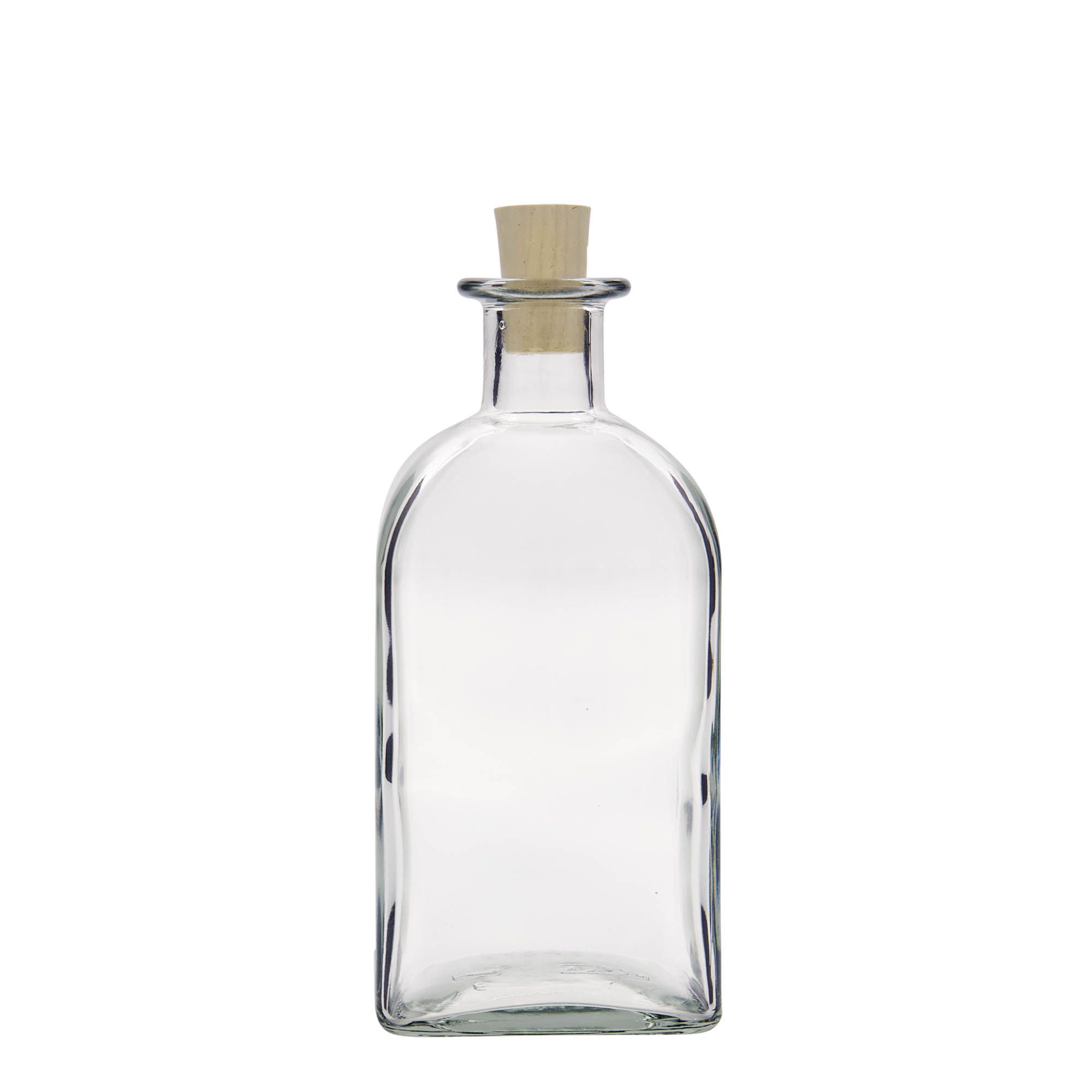 500 ml üvegpalack Apotheker Carré, négyzet alakú, nyílás: parafa dugó 500 ml üvegpalack Apotheker Carré, négyzet alakú, nyílás: parafa dugó
