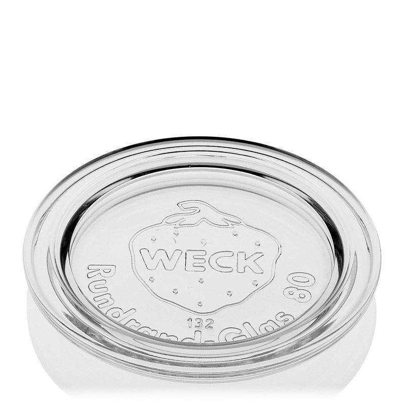 Kerek peremű WECK-üvegfedél, a következő szájnyíláshoz: RR80