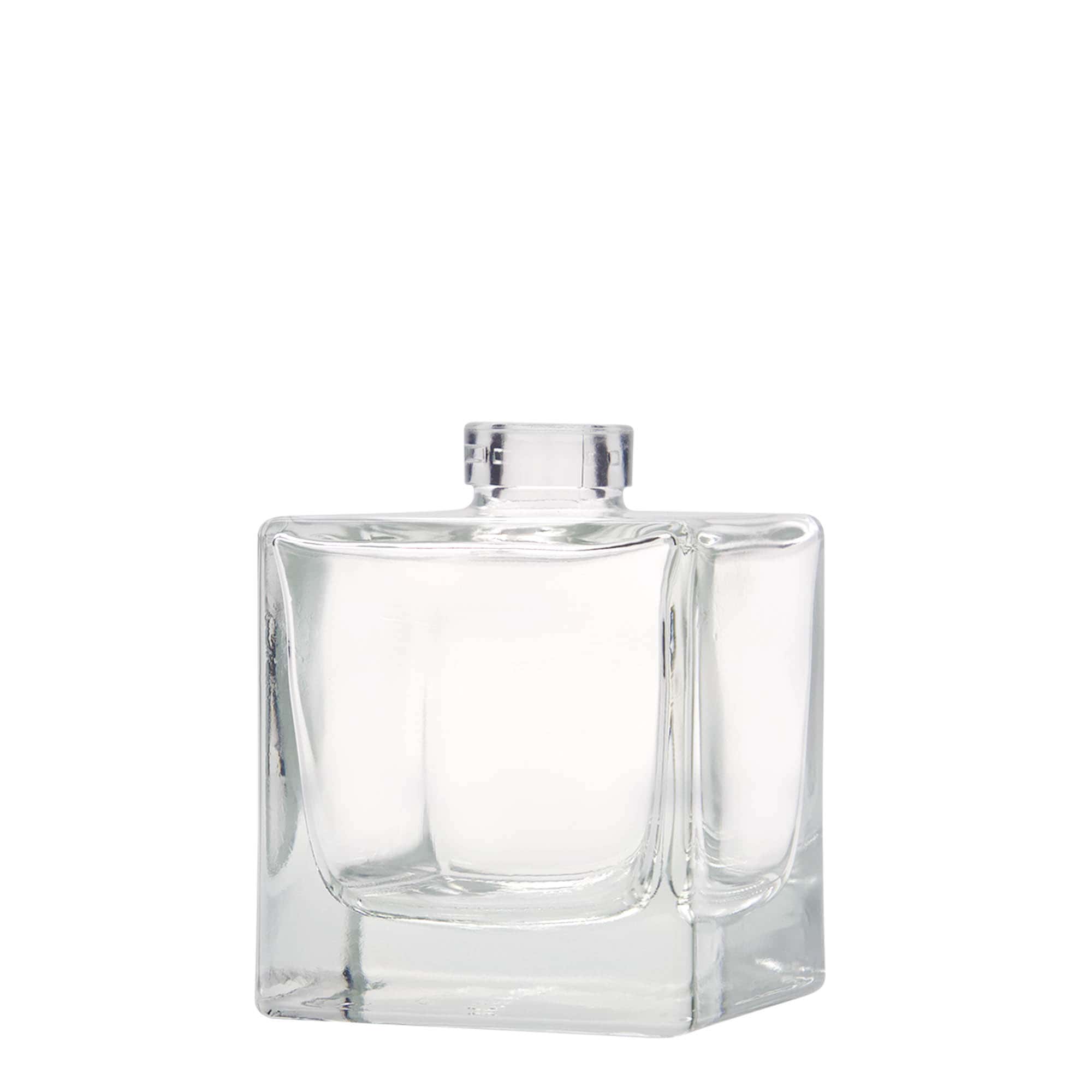 200 ml üvegpalack 'Cube', négyzet alakú, nyílás: parafa