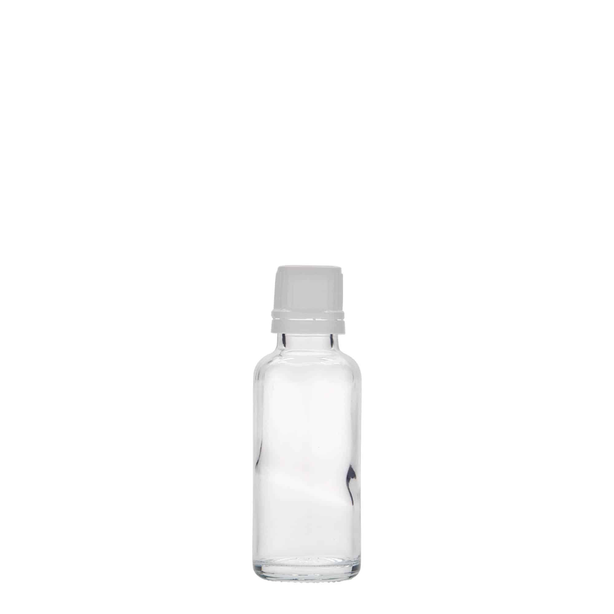 30 ml-es patikai üveg, üveg, szájnyílás: DIN 18