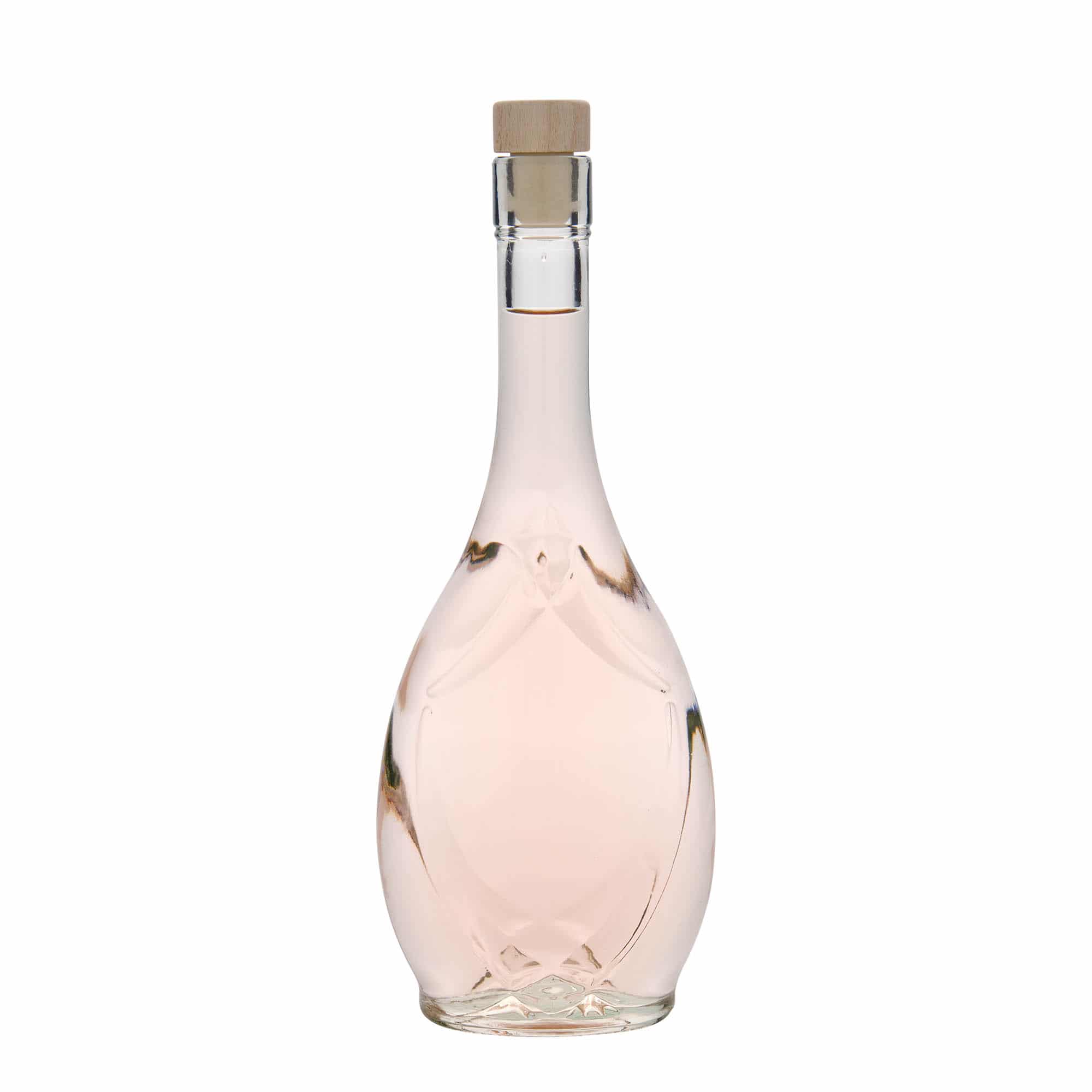 500 ml-es üvegpalack 'Saragossa', ovális, szájnyílás: parafadugó