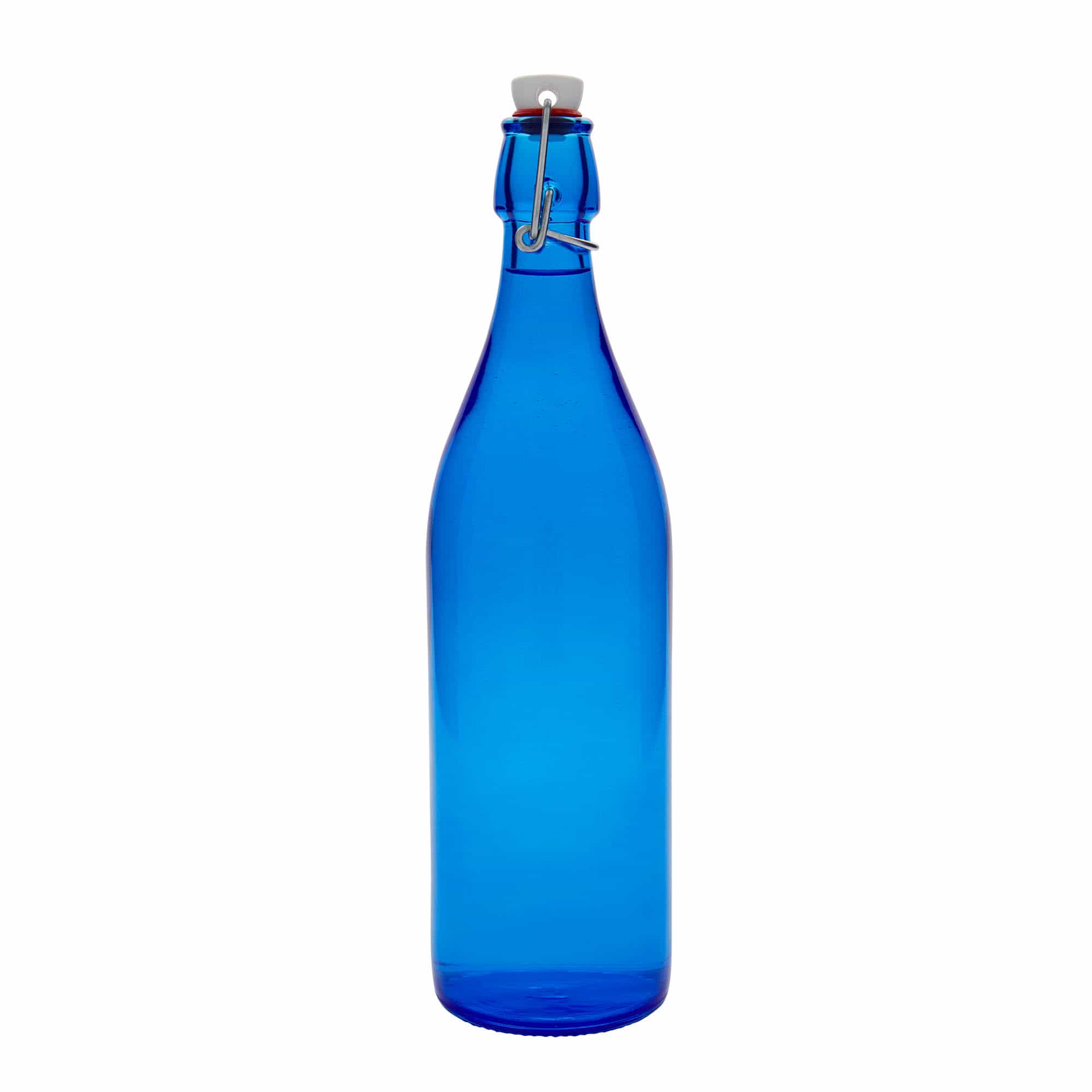 1000 ml-es üvegpalack 'Giara', kék, szájnyílás: csatos zár