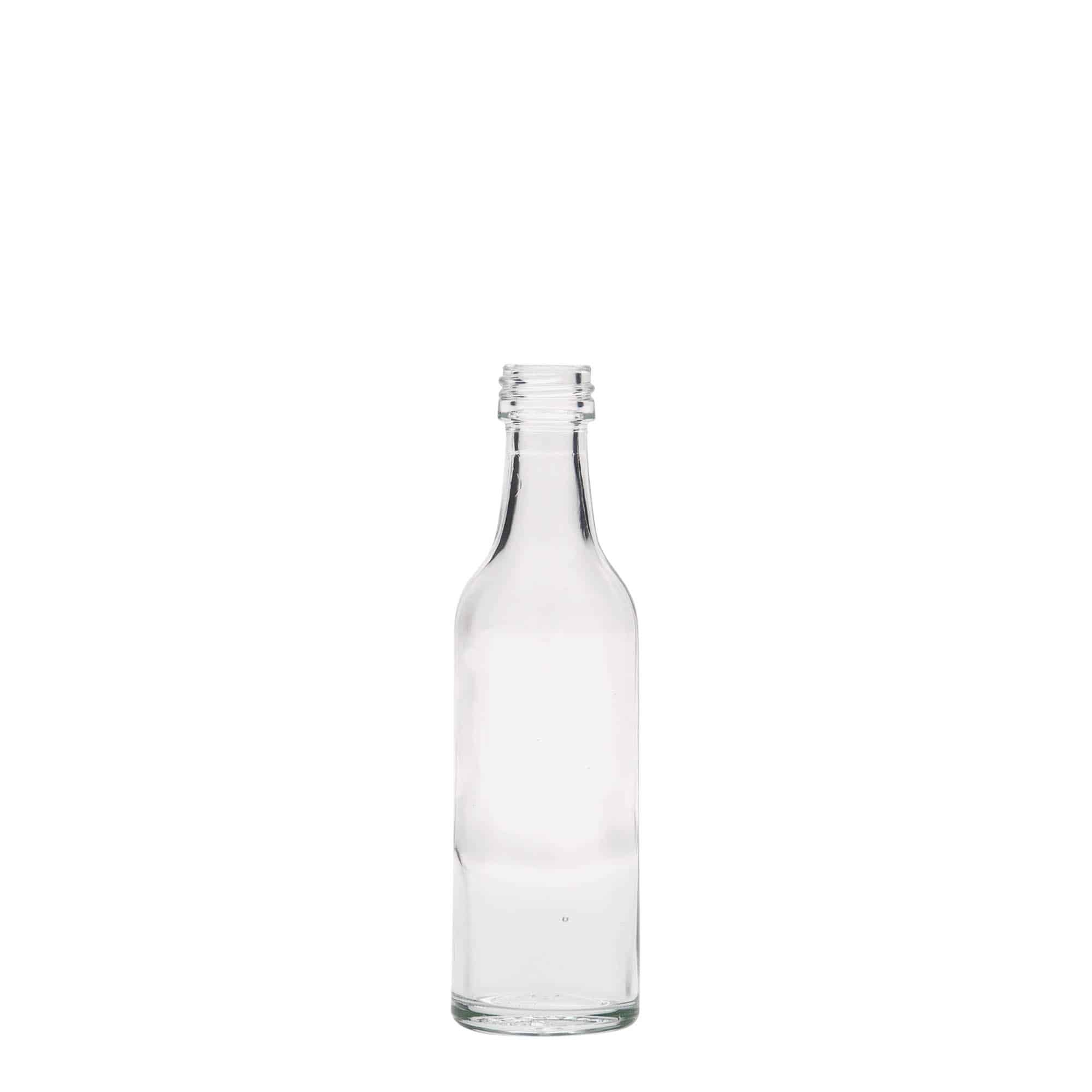 50 ml-es üvegpalack egyenes nyakú, szájnyílás: PP 28 50 ml-es üvegpalack egyenes nyakú, szájnyílás: PP 28