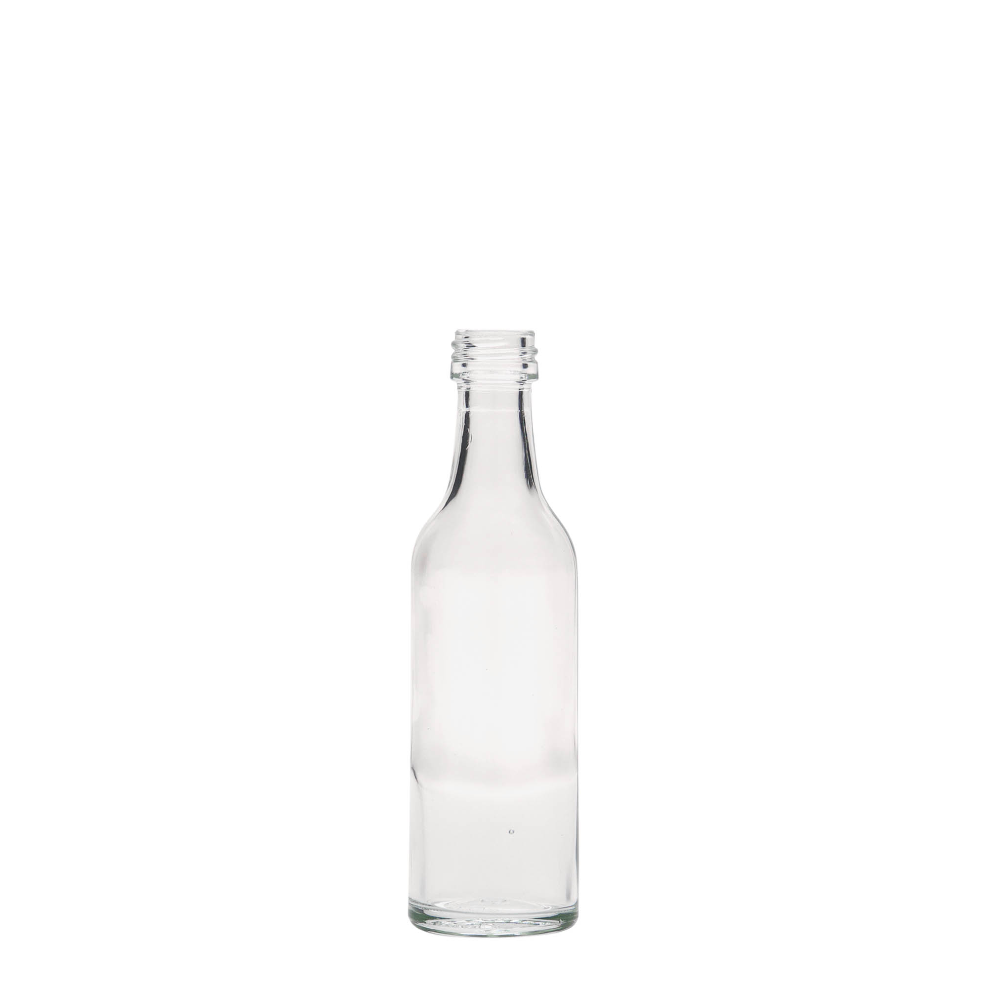 50 ml üvegpalack egyenes nyakkal, nyílás: PP 18 50 ml üvegpalack egyenes nyakkal, nyílás: PP 18