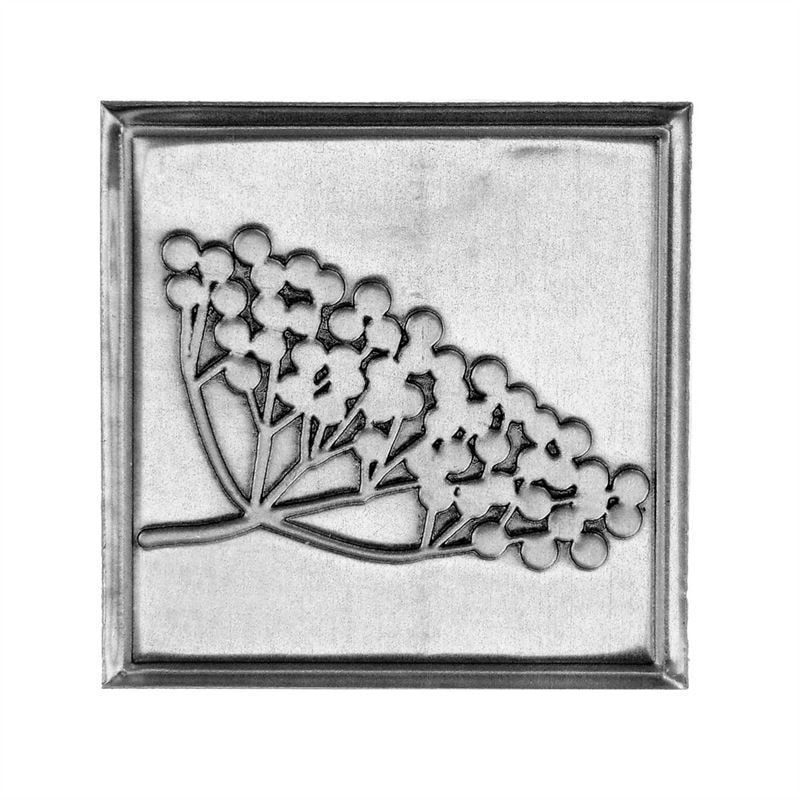 Óntábla címke 'Bodza', négyzet alakú, fém, ezüst Óntábla címke 'Bodza', négyzet alakú, fém, ezüst