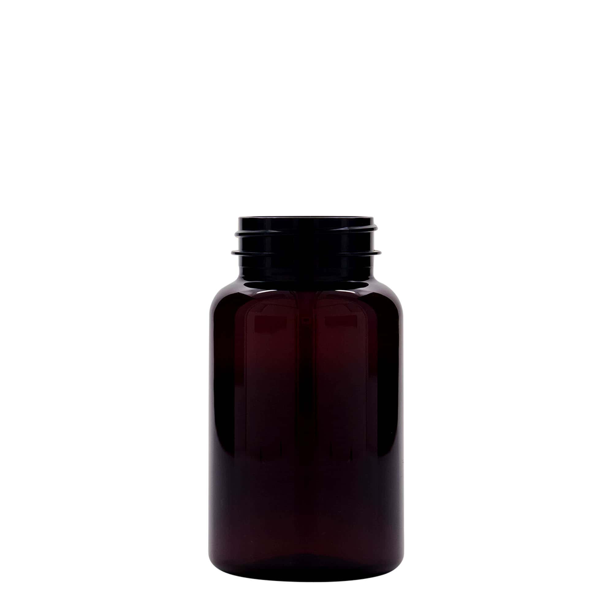 200 ml-es PET-flakon, műanyag, barna, szájnyílás: 45/400